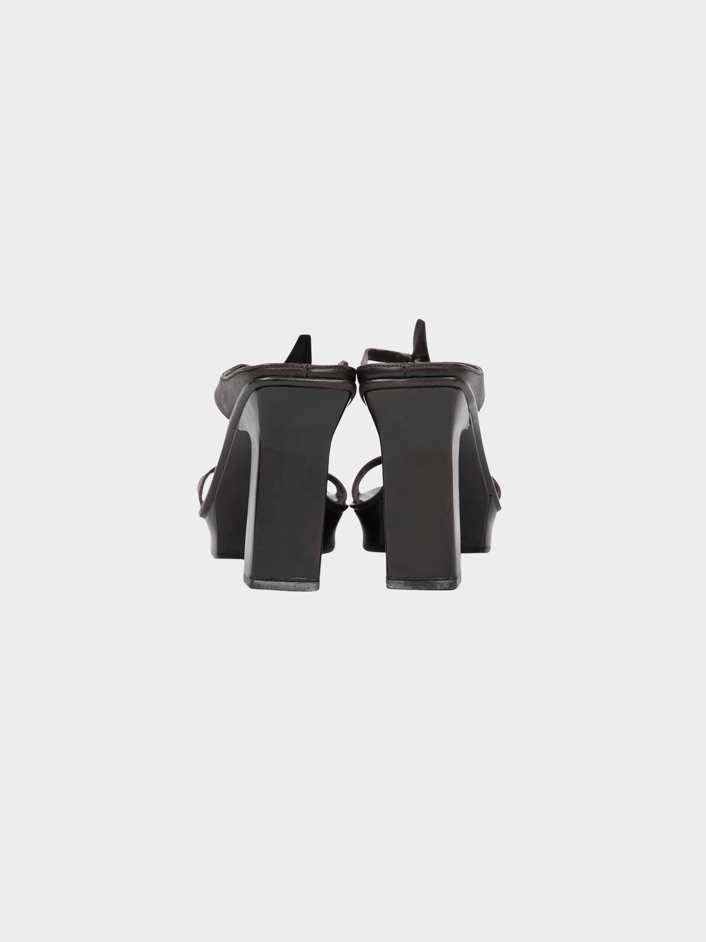 Prada SS 1999 Dark Brown Block Platform Heels