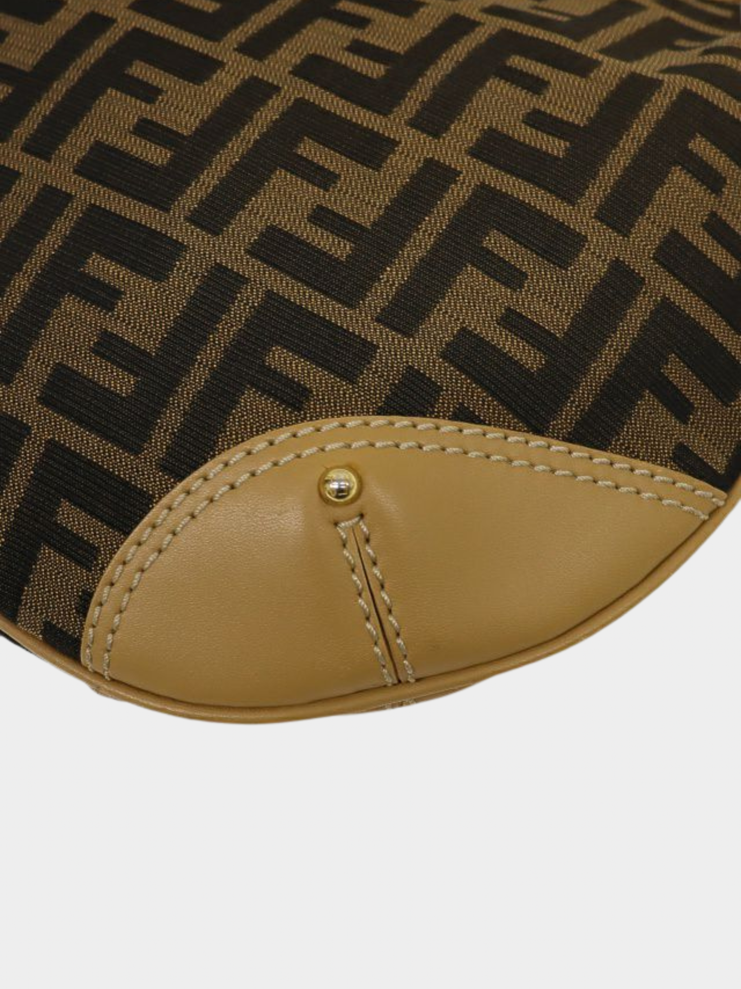 Fendi 2000s Brown Beige Zucca Canvas Hobo One-Shoulder Bag
