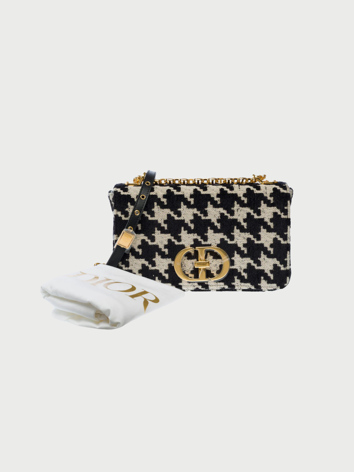 Christian Dior 2020s Black Tweed Dior Caro Shoulder Bag