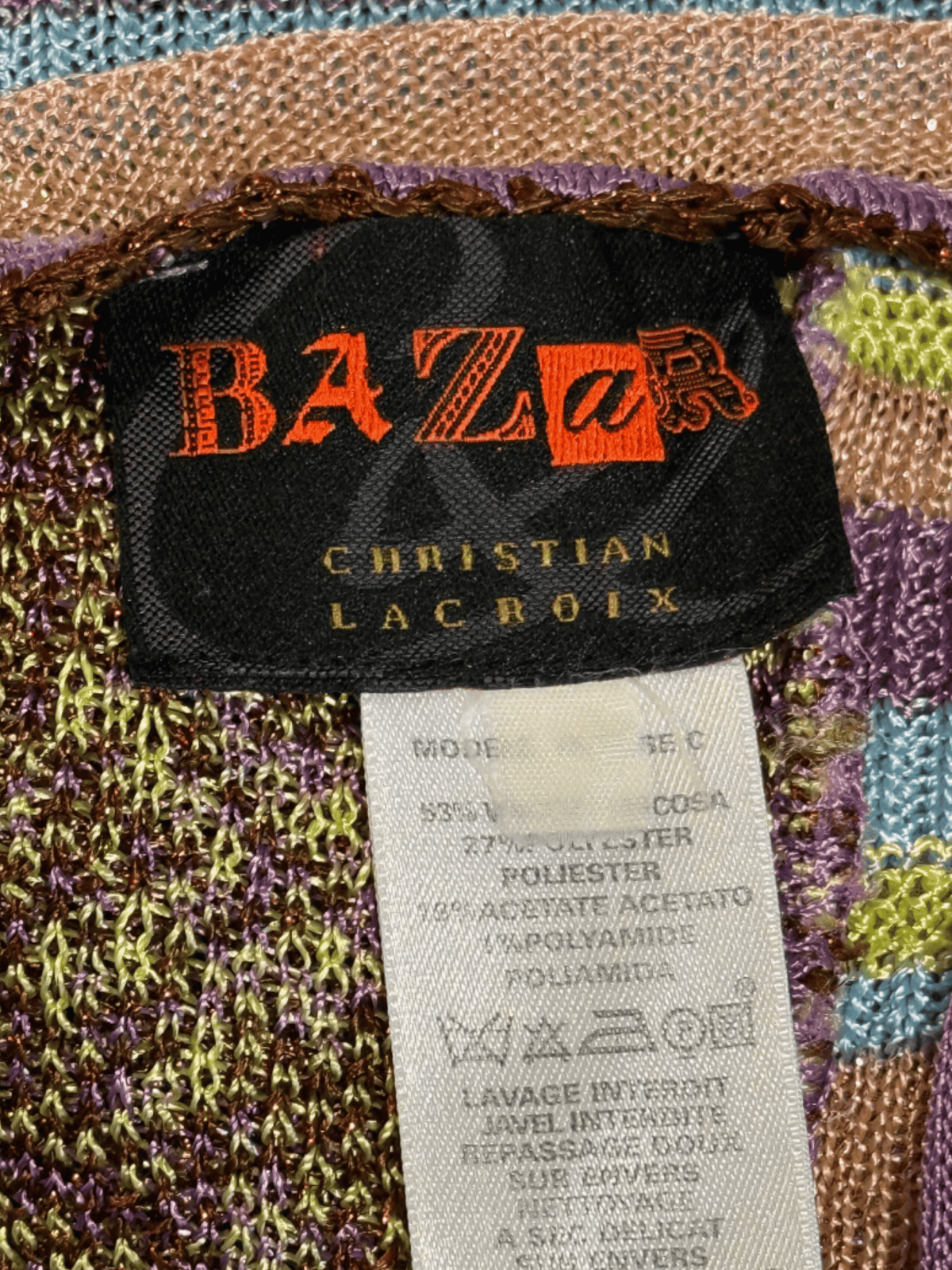 Christian Lacroix 1990s Multicolor Striped Knit Dress