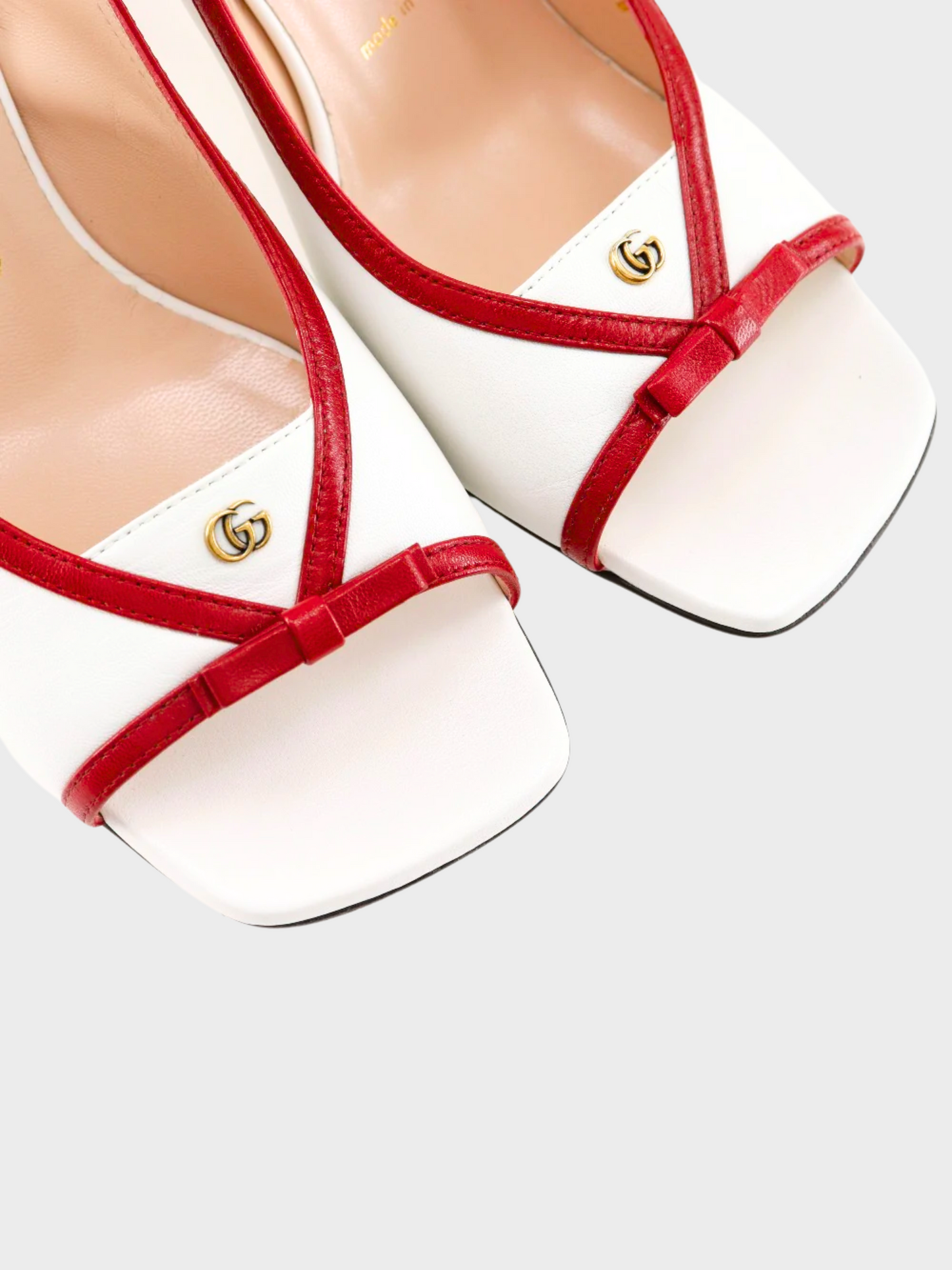 Gucci 2010s White Ribbon GG Heel Sandals