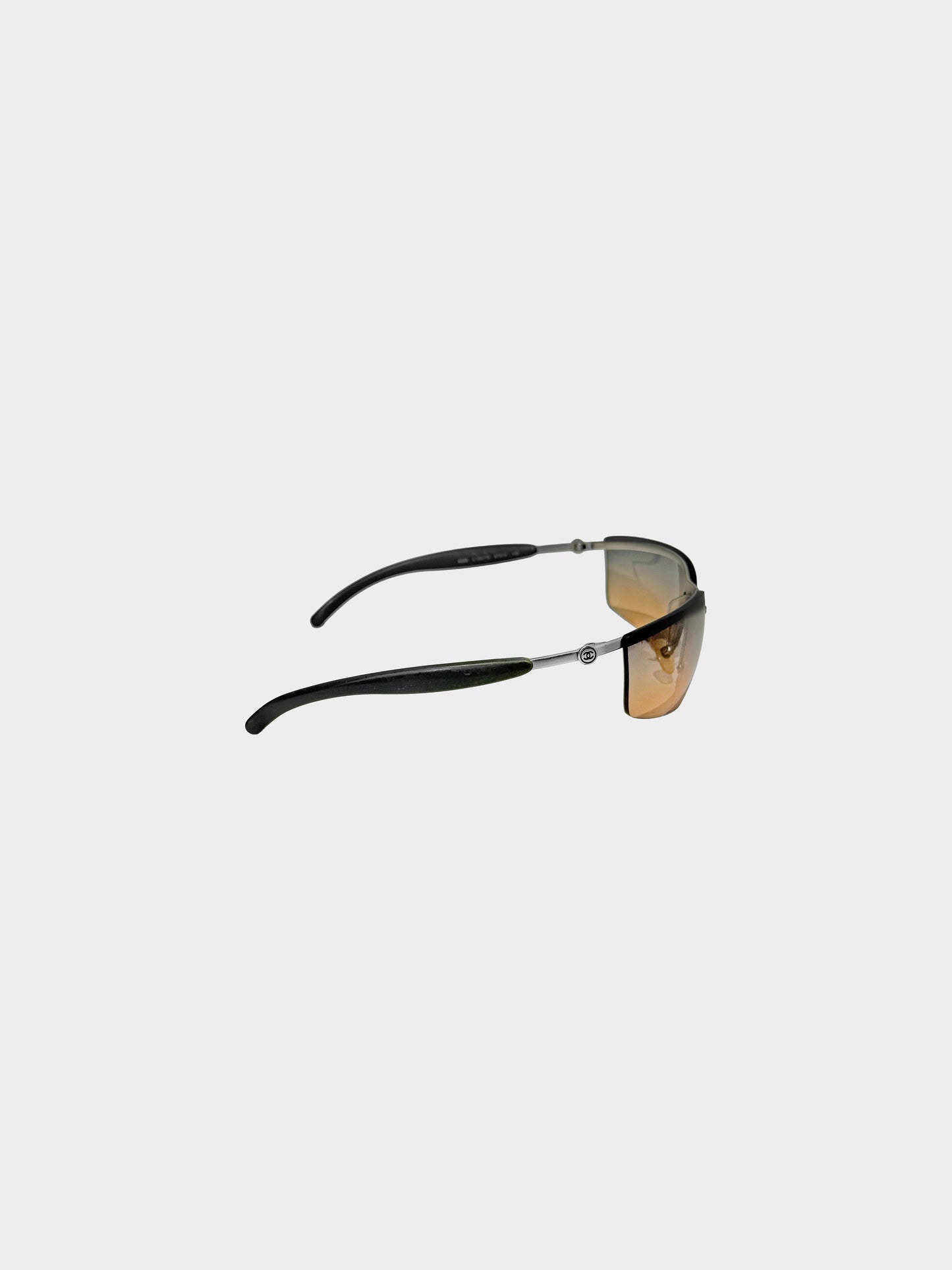 Chanel by Karl Lagerfeld 2000s Gradient Brown and Grey Rimless Sunglasses