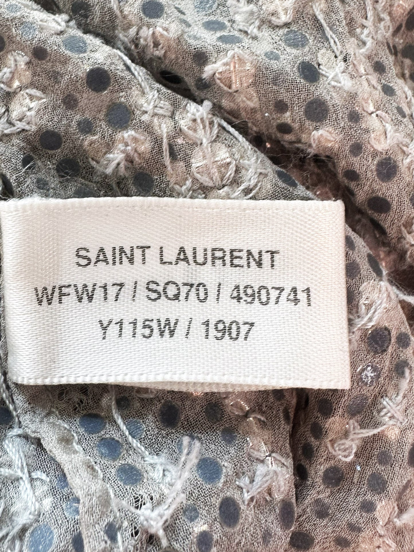 Saint Laurent FW 2017 Crystal Embroidered Button Up Shirt