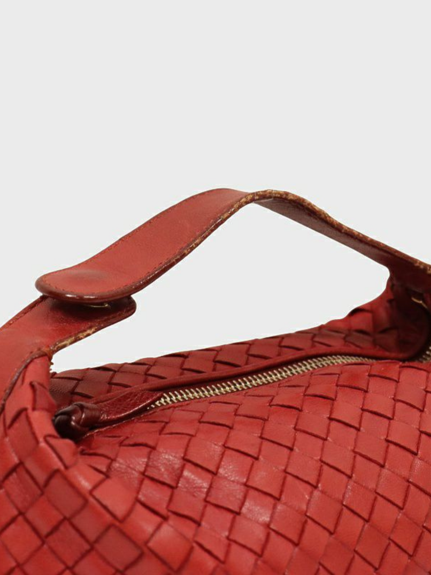 Bottega Veneta 2000s Red Leather Intrecciato Mini Handbag