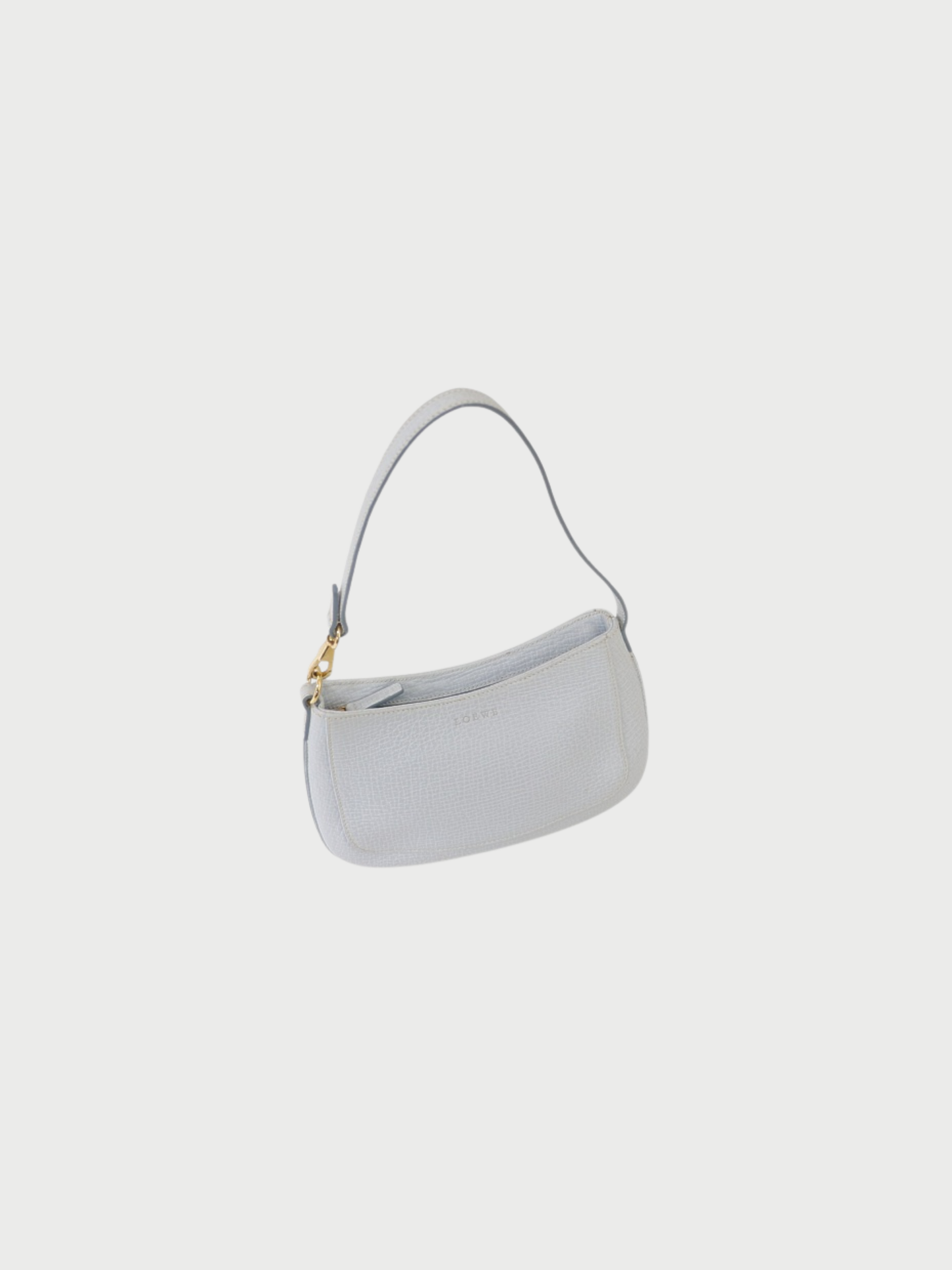 Loewe 2000s Light Blue Leather Logo One-Shoulder Bag