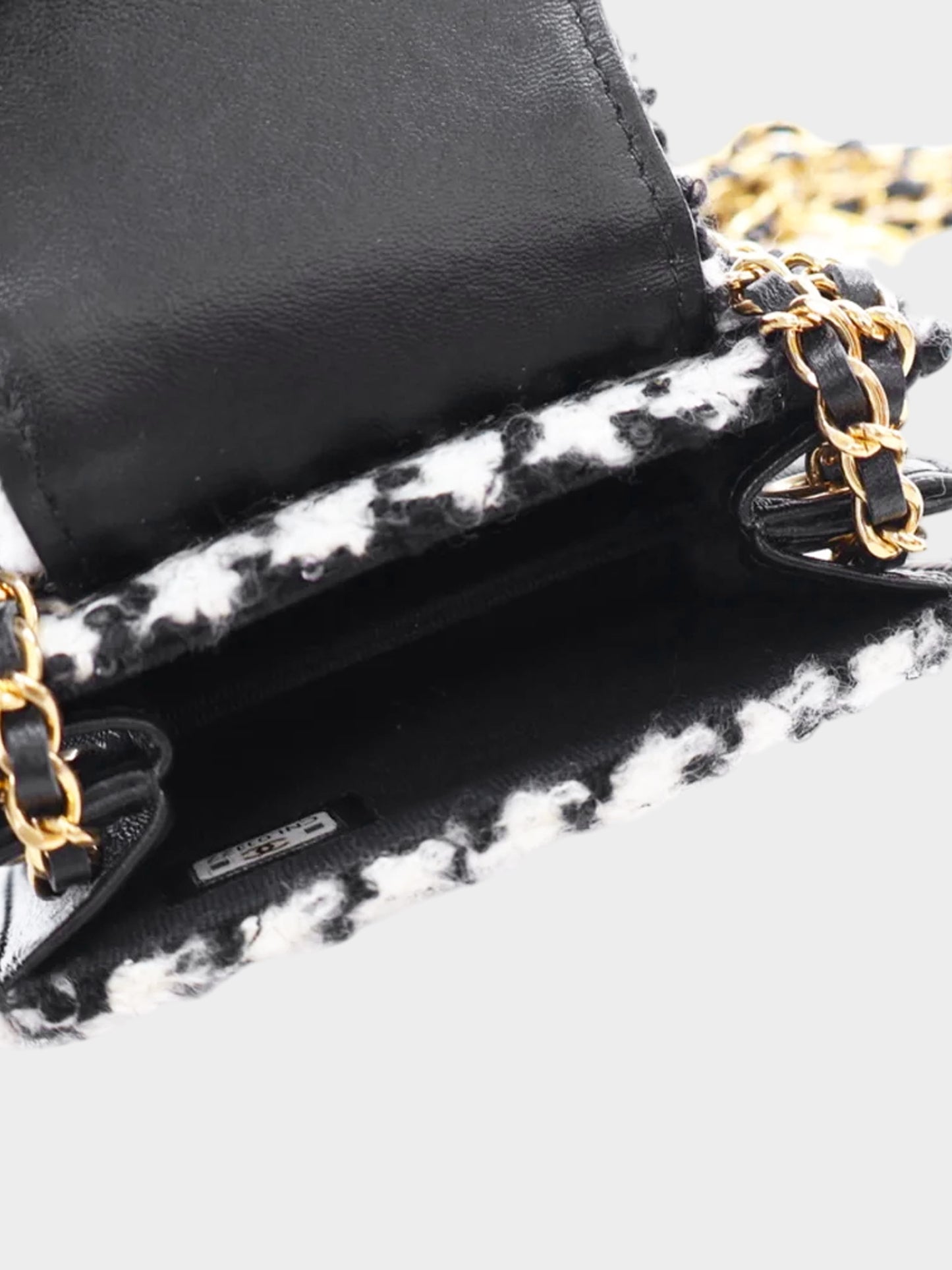 Chanel 2020s Black and White Tweed Mini CC Accordion Flap Bag