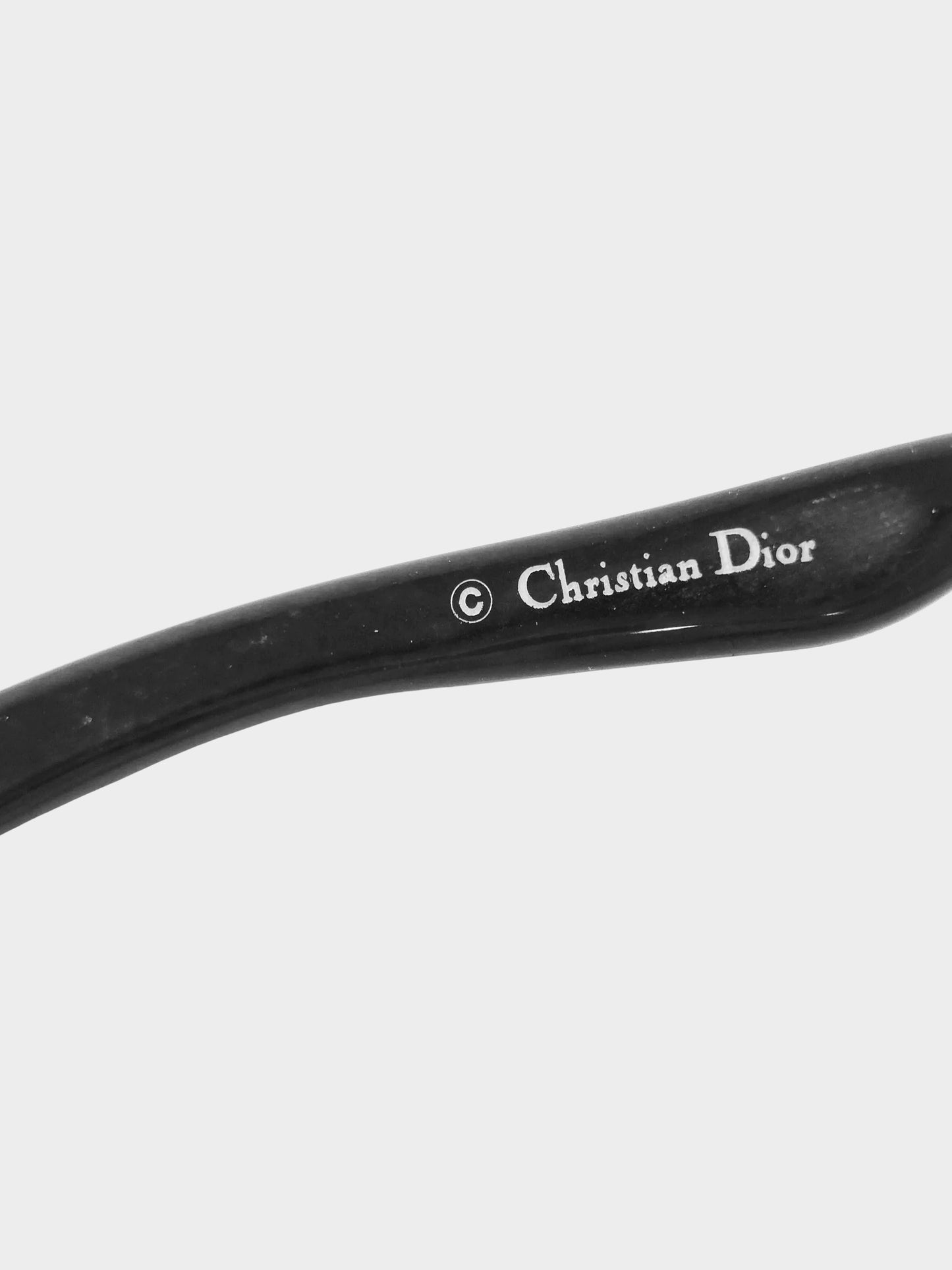 Christian Dior 2000s Black Gradient Logo 1/F Aviator Sunglasses