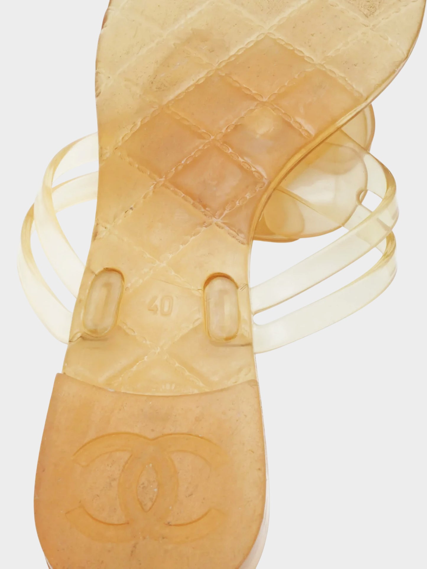 Chanel by Karl Lagerfeld Resort 2010 Beige Camelia PVC Sandals