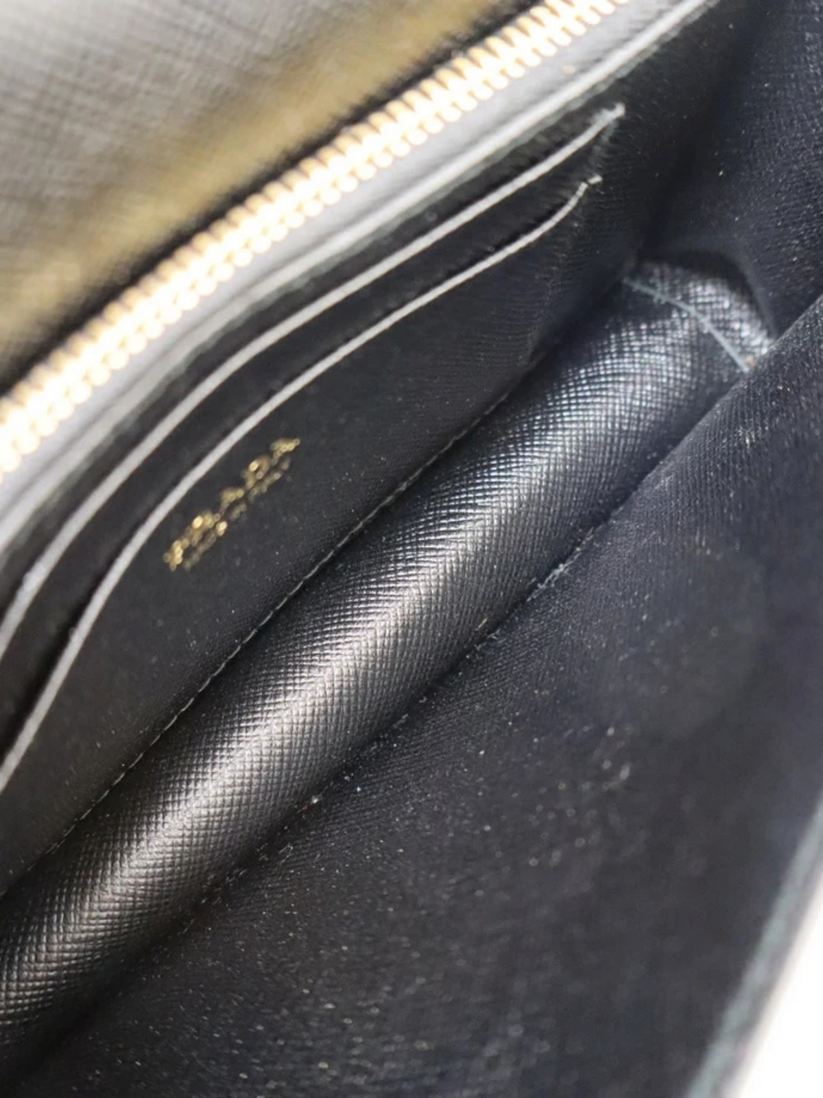 Prada 2020s Black Saffiano Leather Logo Chain Wallet
