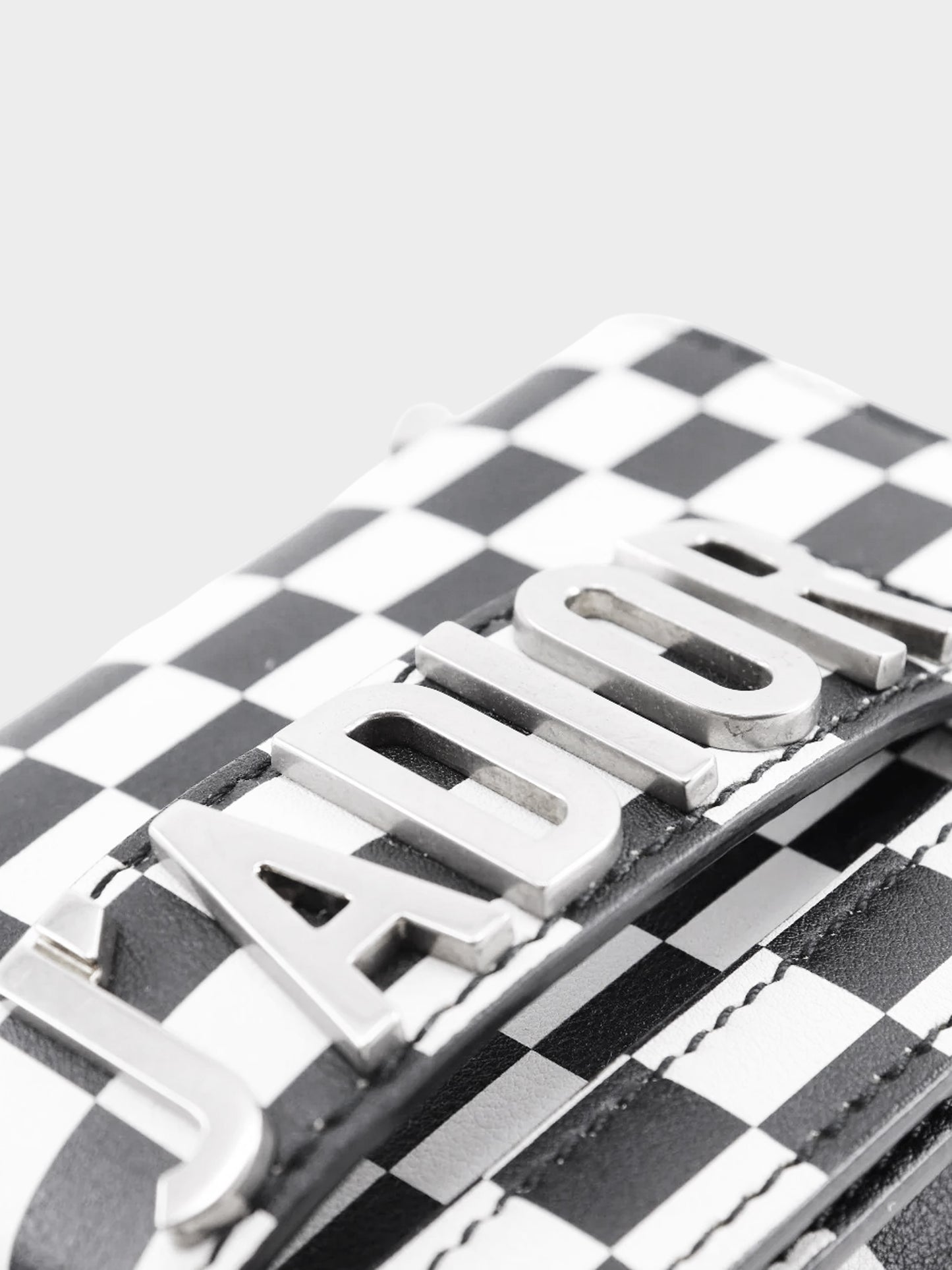 Christian Dior 2018 Black and White Calfskin Leather Checkered J'Adior Chain Flap Bag