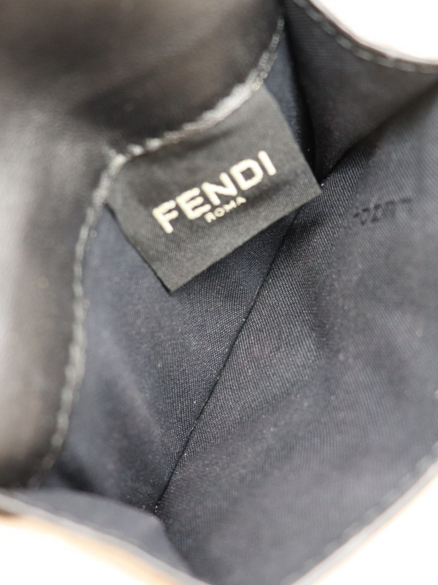 Fendi 2000s Black Leather Logo Hardware Compact Wallet
