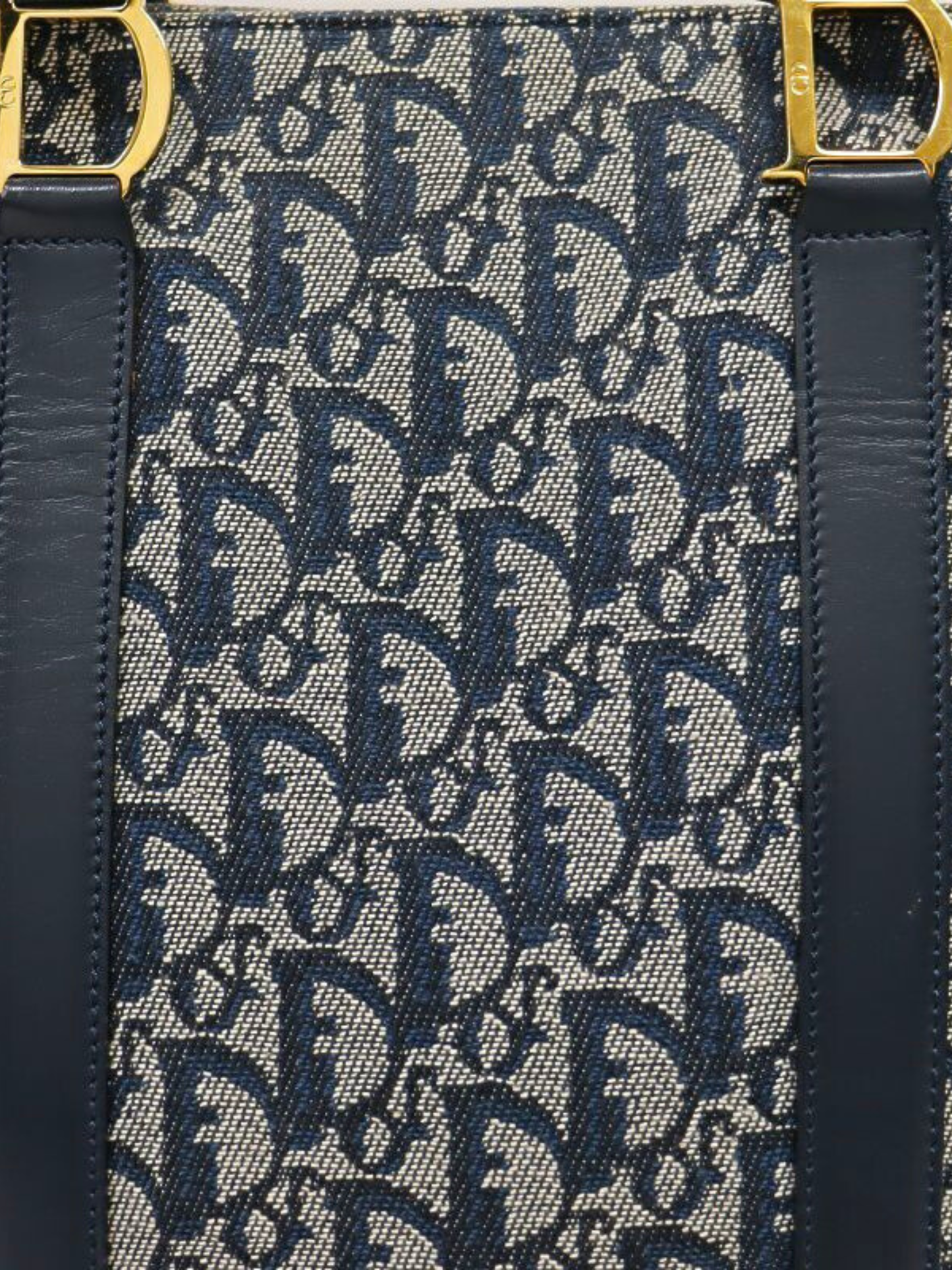 Christian Dior 2000s Navy Trotter Canvas Tote Bag