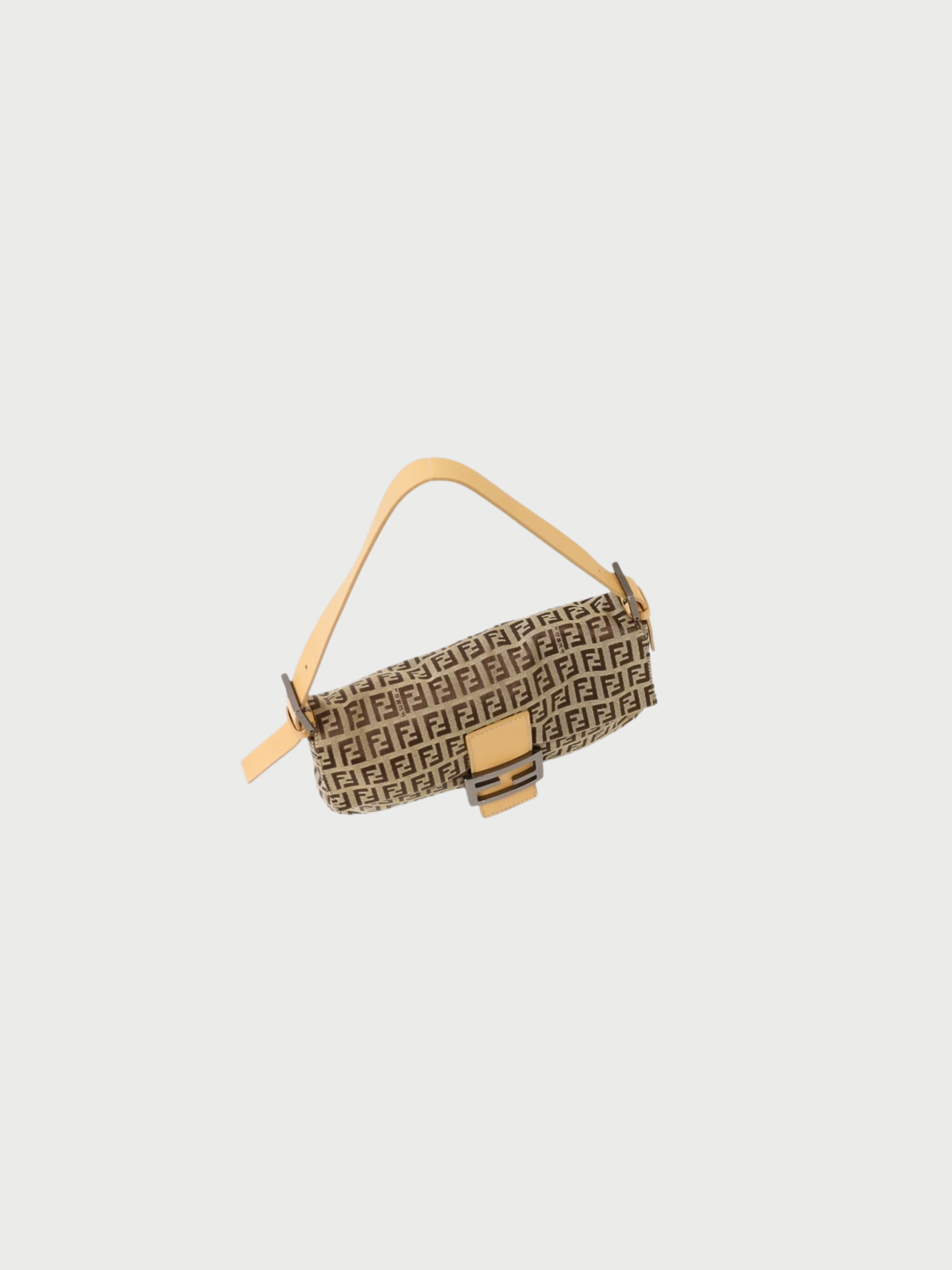 Fendi 2000s Beige Zucchino Canvas Mamma Baguette