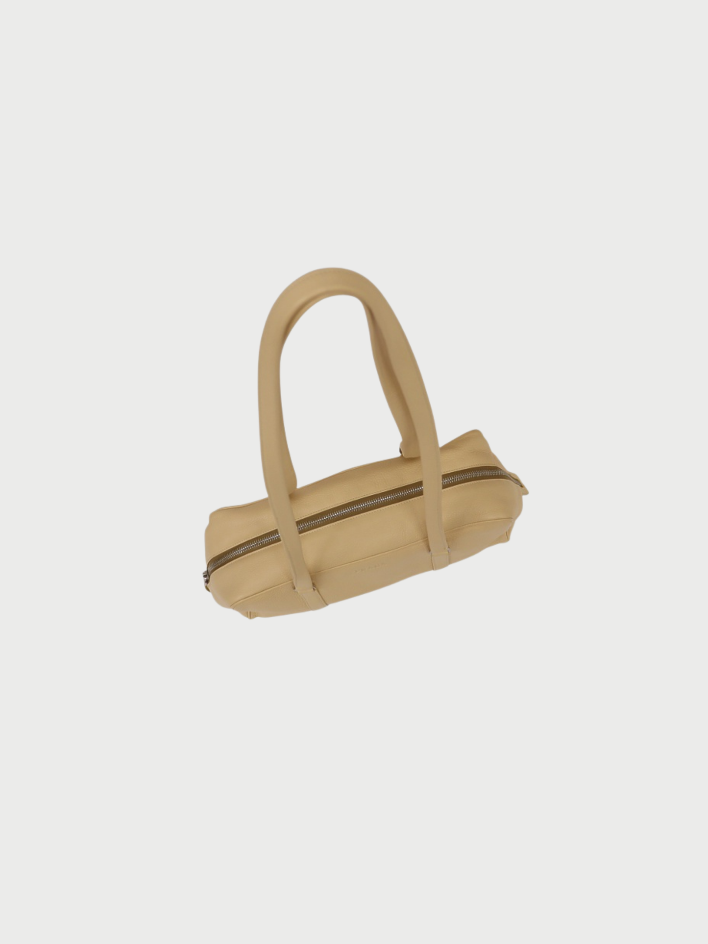 Prada 2020s Beige Leather Logo Shoulder Handbag