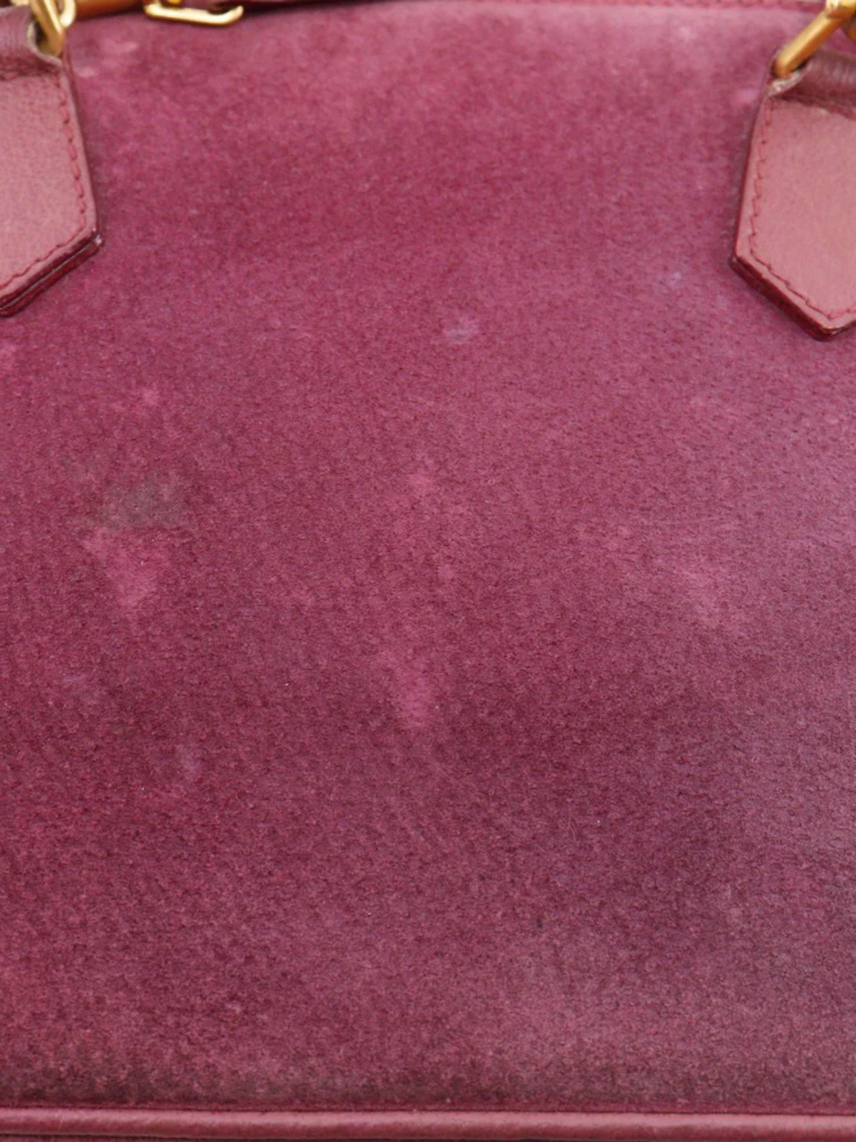 Gucci 1990s Purple Suede Bamboo 2way Handbag