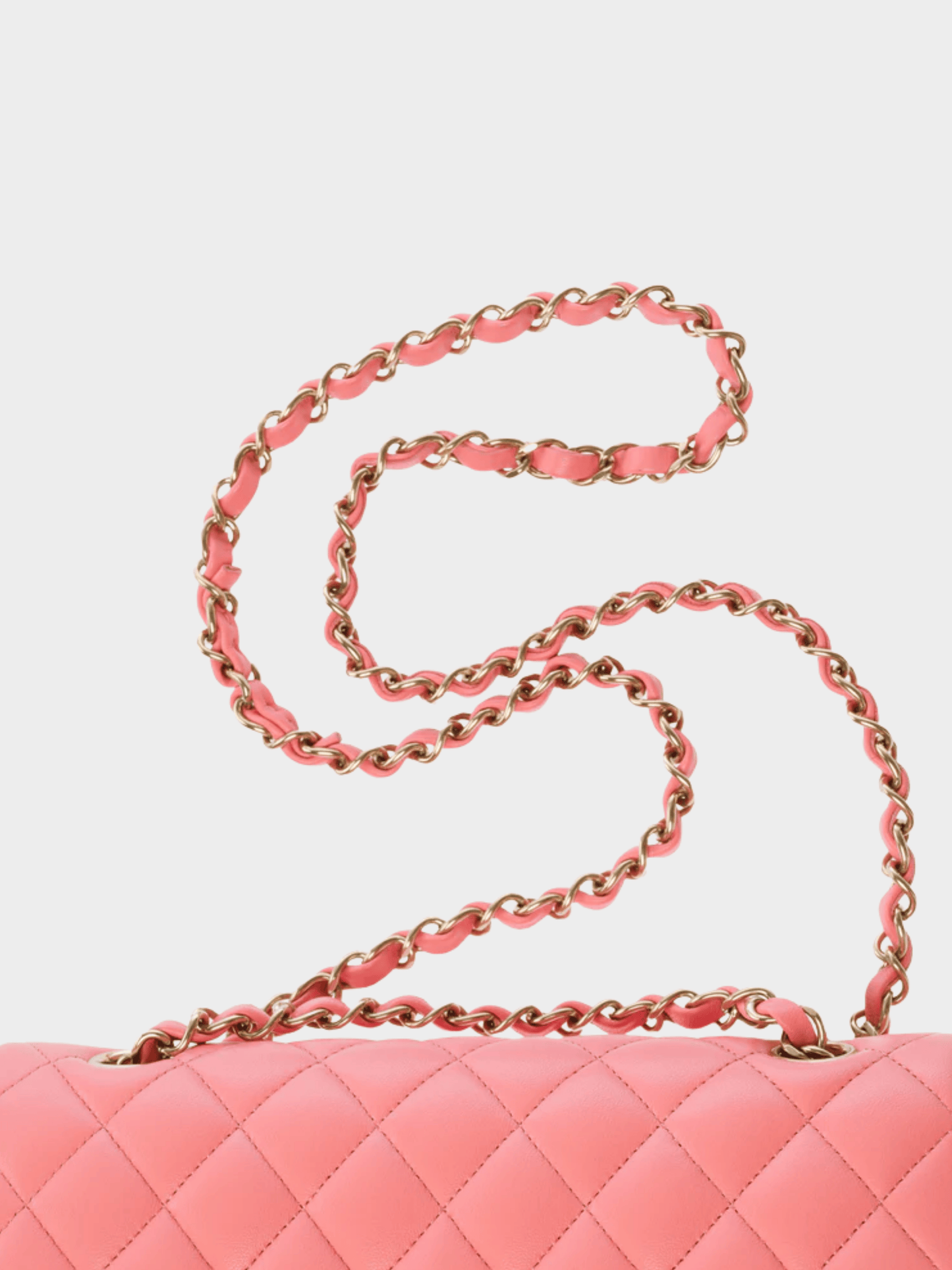 Chanel 2021 Coral Pink Caviar Quilted Flap Bag