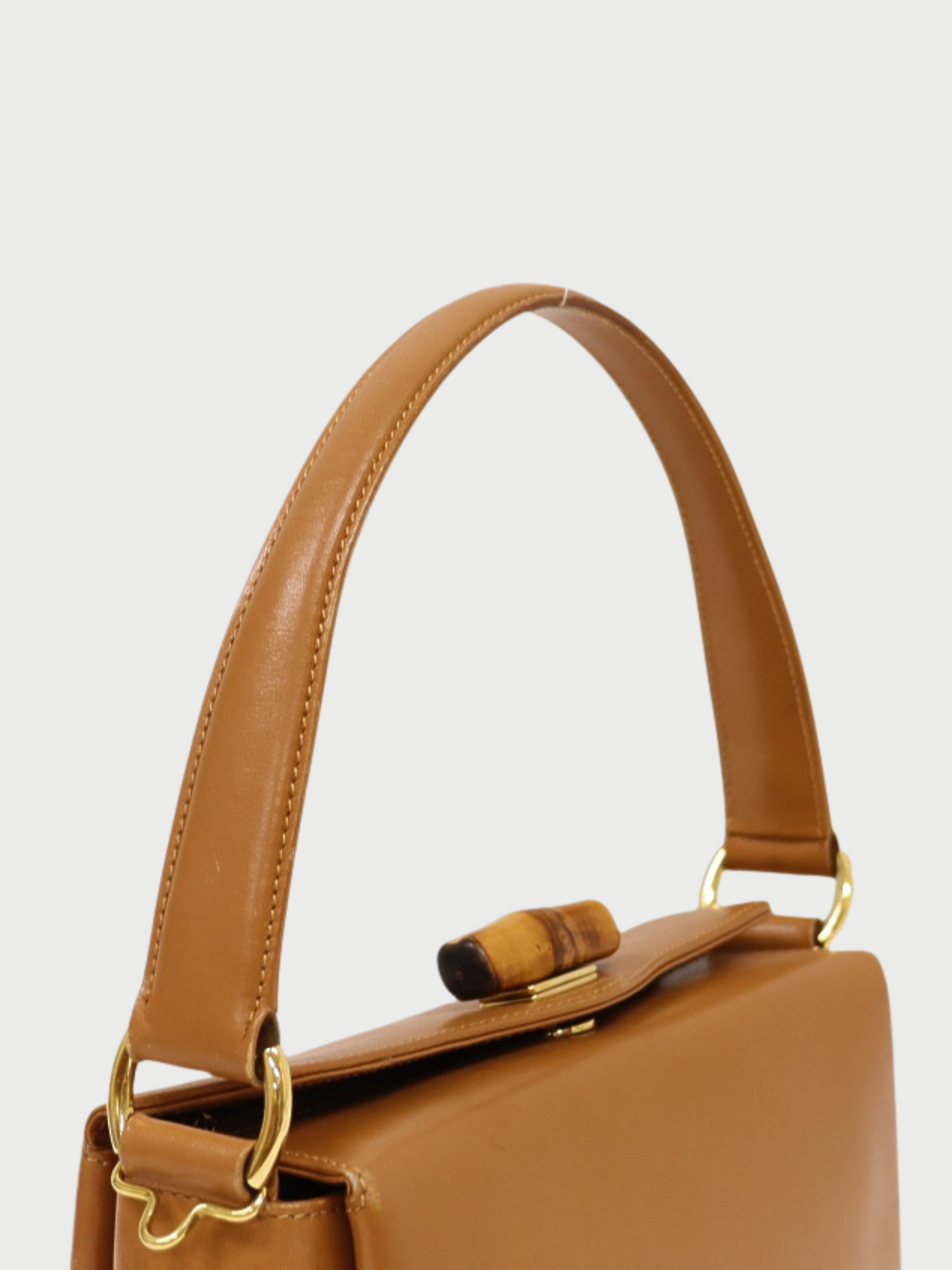 Gucci 1947 Brown Leather Bamboo Turn Lock Handbag