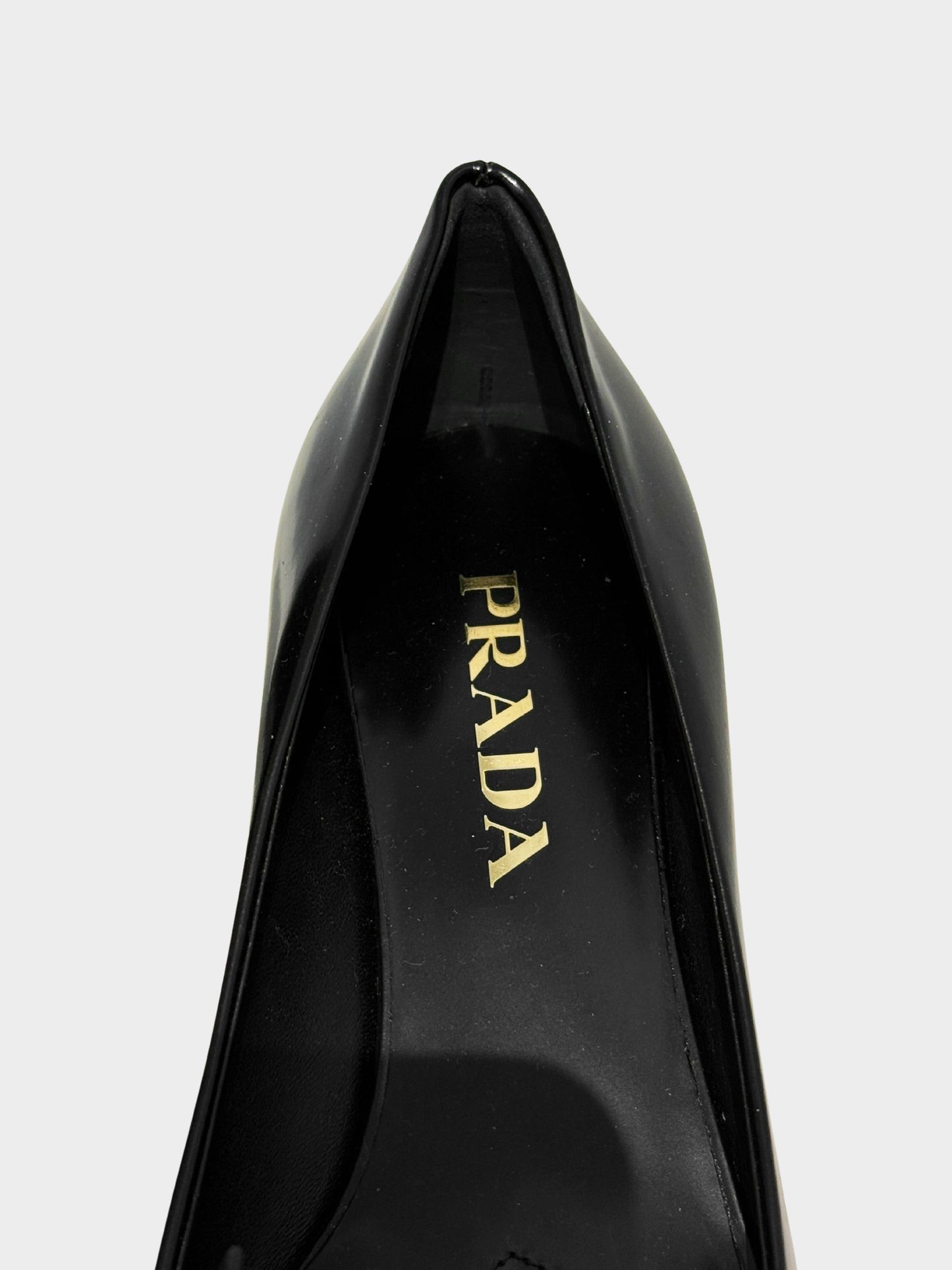 Prada FW 2023 Black Brushed Leather Pumps