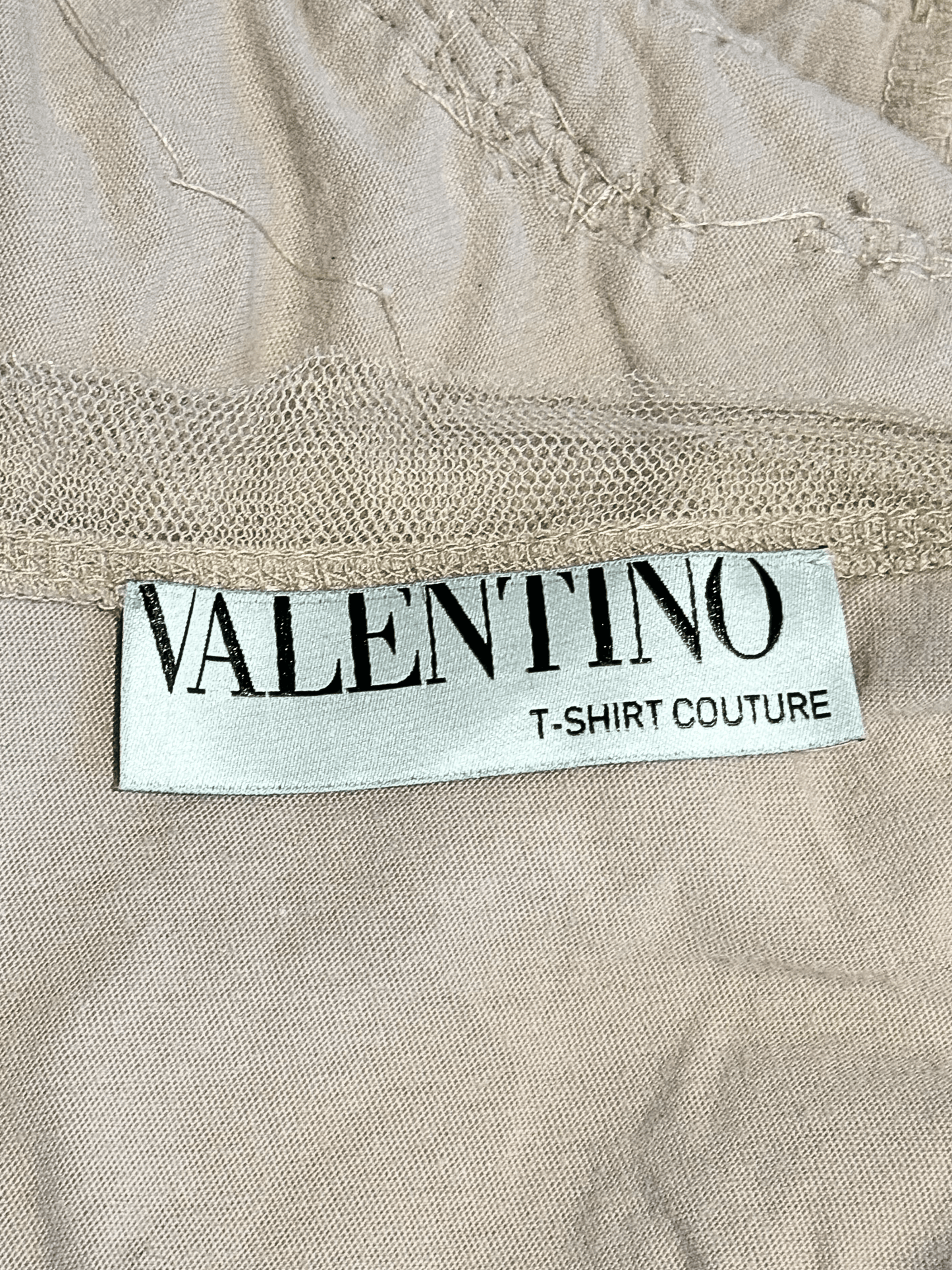 Valentino 2000s Beige Ruched Embellished Tank Top