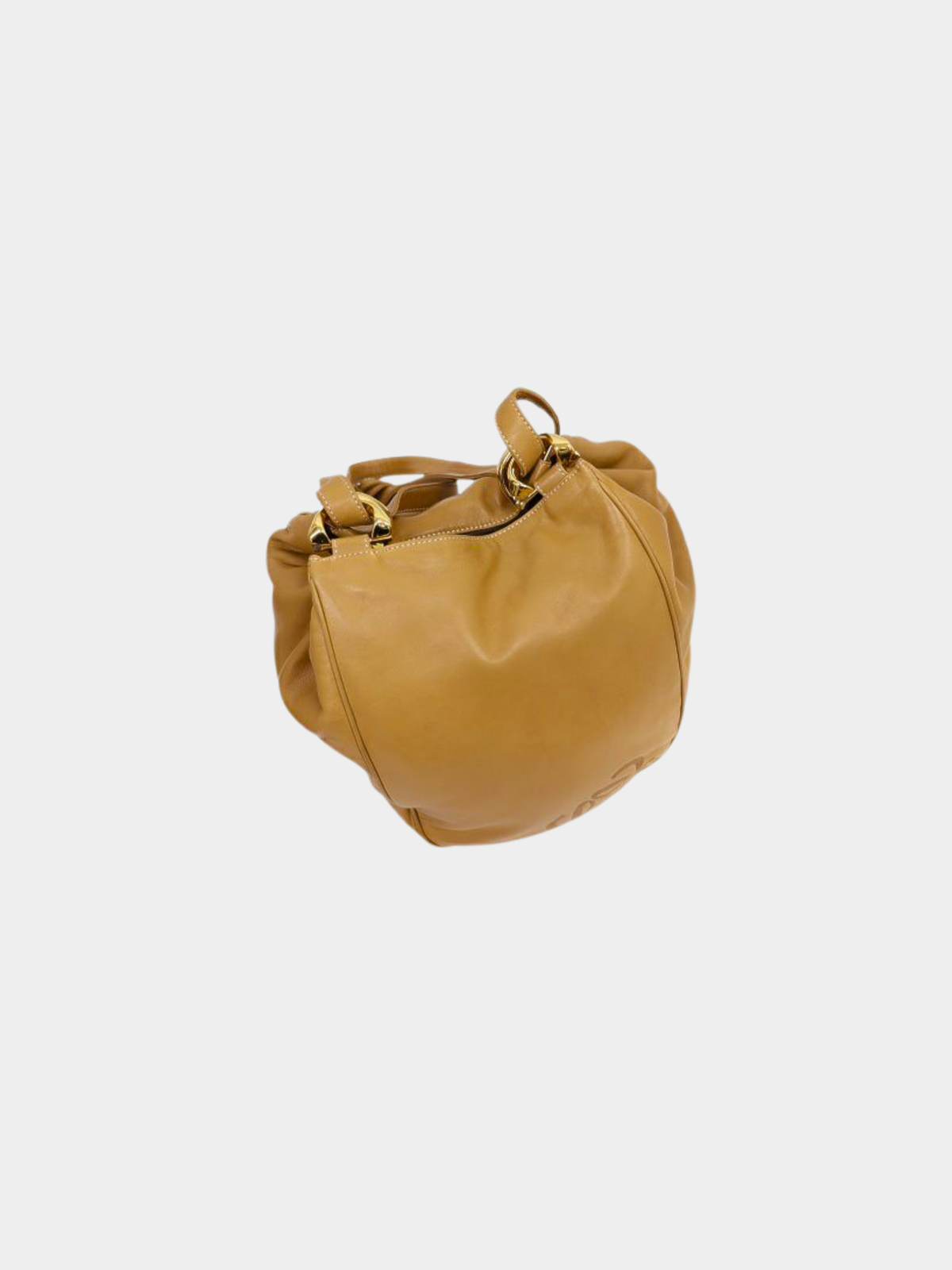 Loewe 2000s Beige Nappa Leather Anagram Shoulder Bag