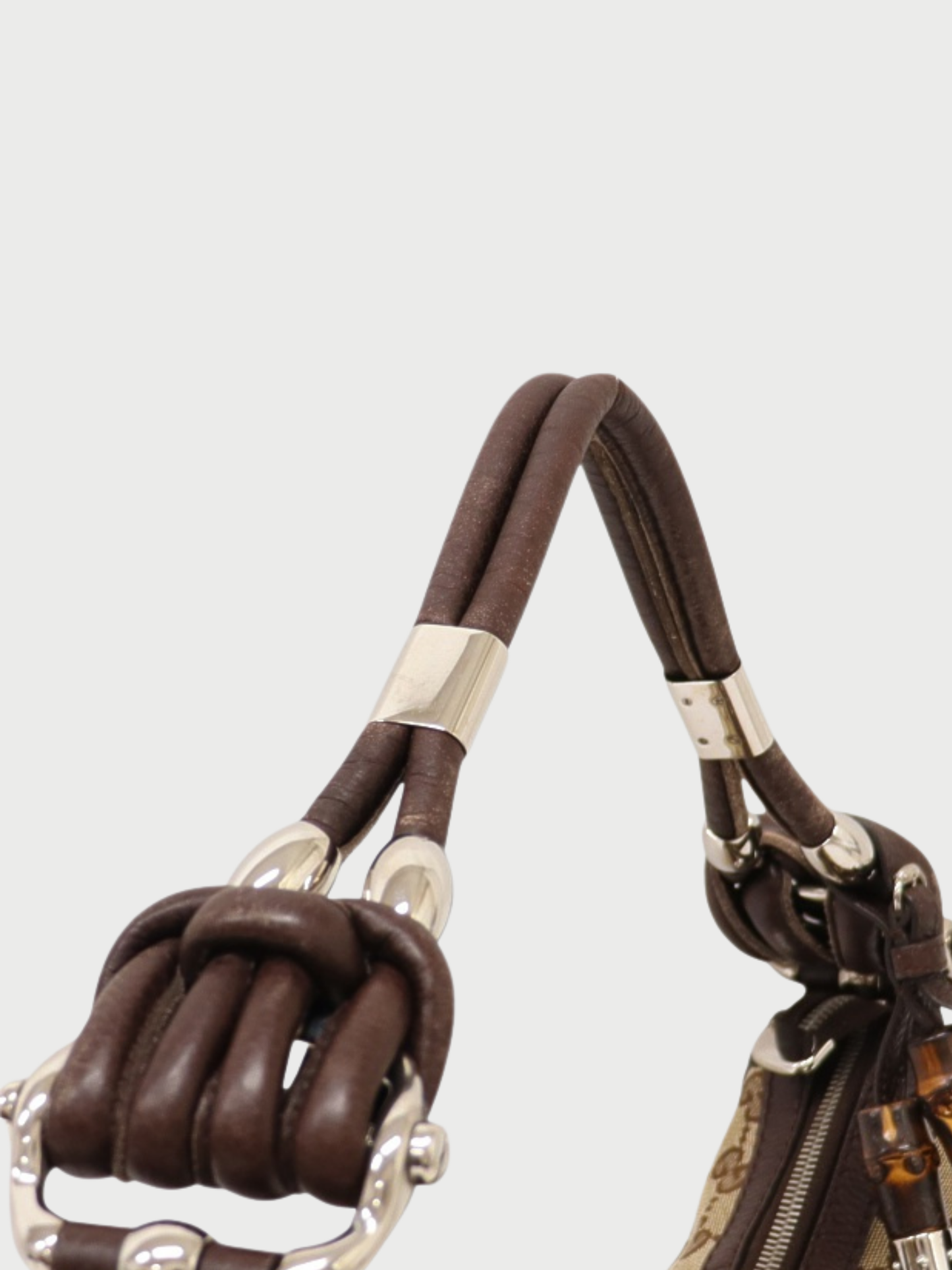 Gucci 2000s Beige Brown GG Canvas One-Shoulder Bag
