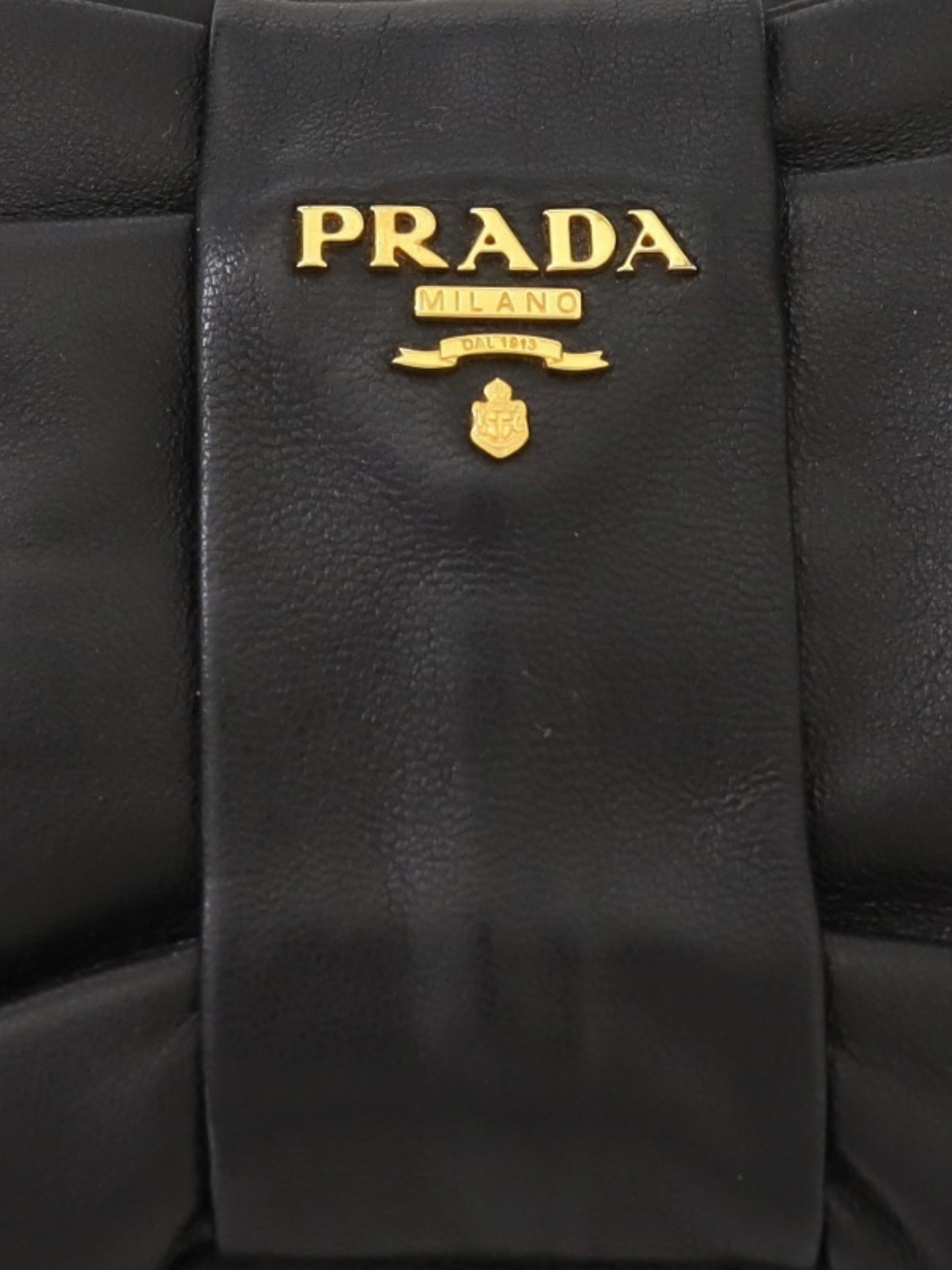Prada 2000s Black Leather Logo Hardware One Shoulder Bag