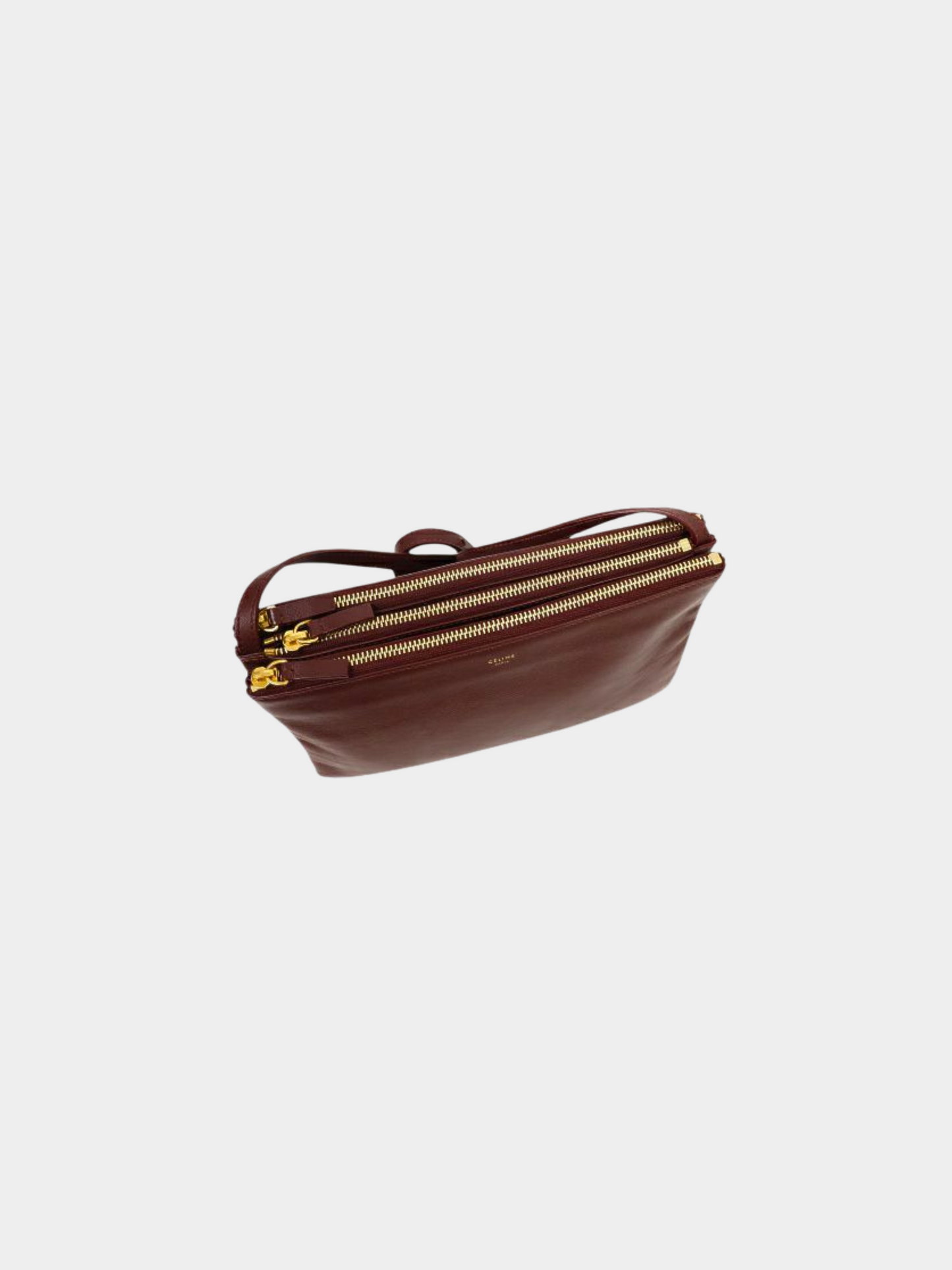Celine 2010s Bordeaux Leather Trio Crossbody Bag