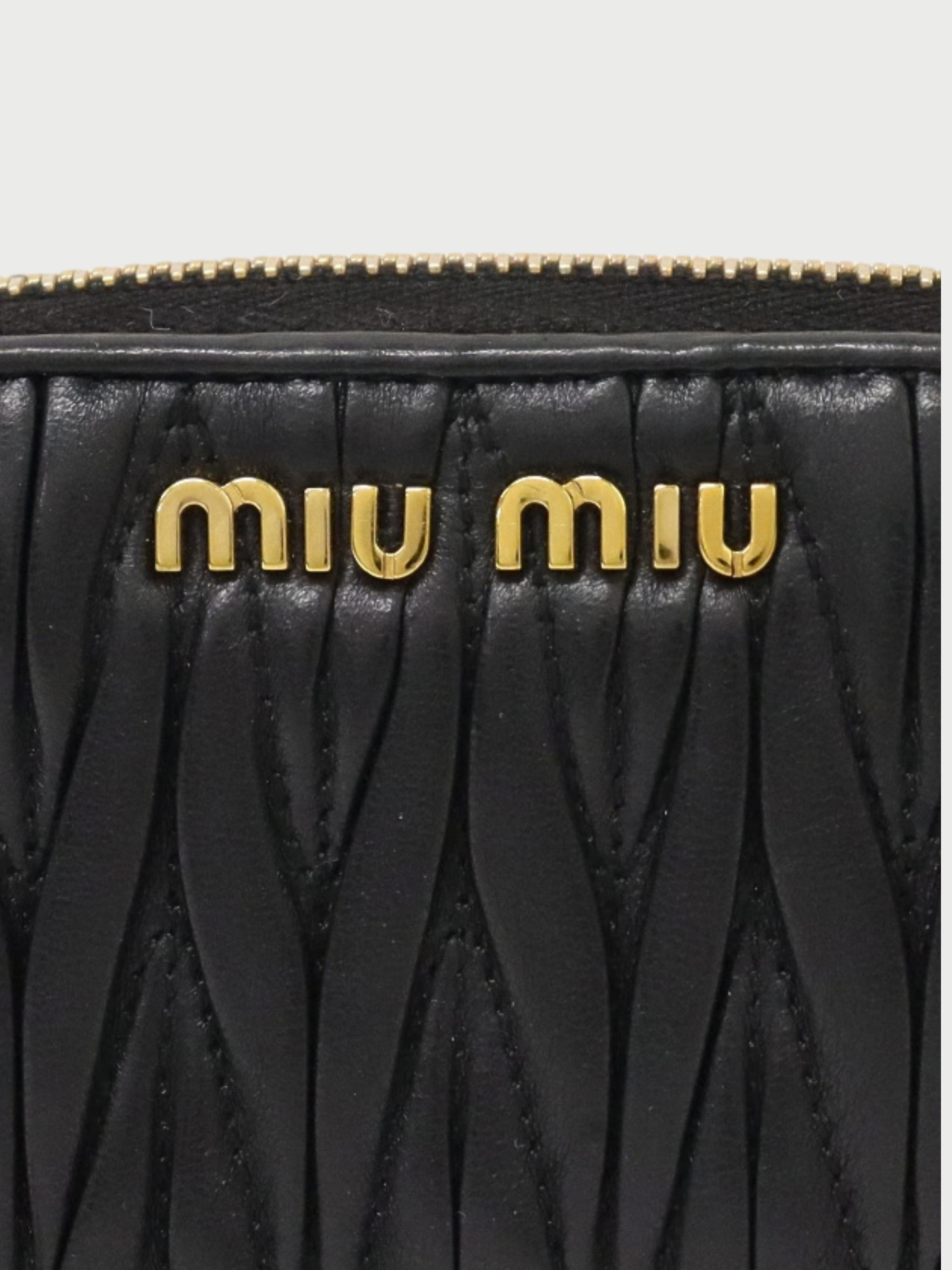 Miu Miu 2010s Black Leather Matelassé Coin Case