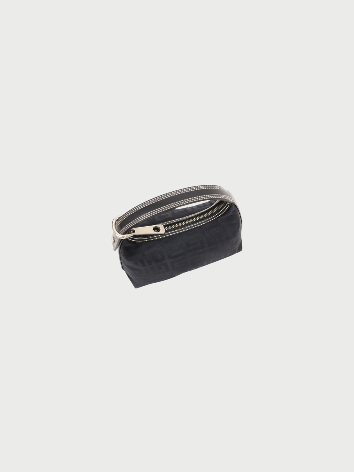 Givenchy 2000s Black Nylon Leather Logo Mini Handbag