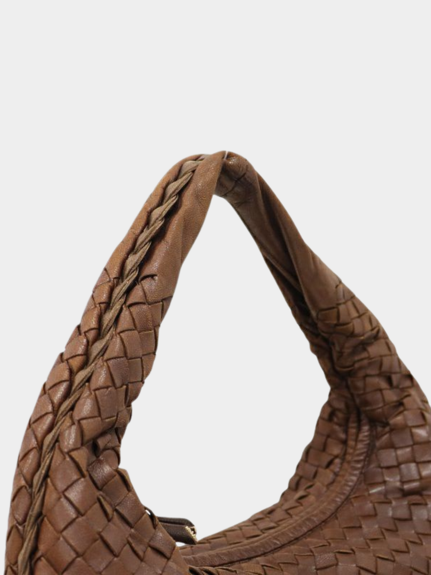 Bottega Veneta 2000s Brown Intrecciato One-Shoulder Bag