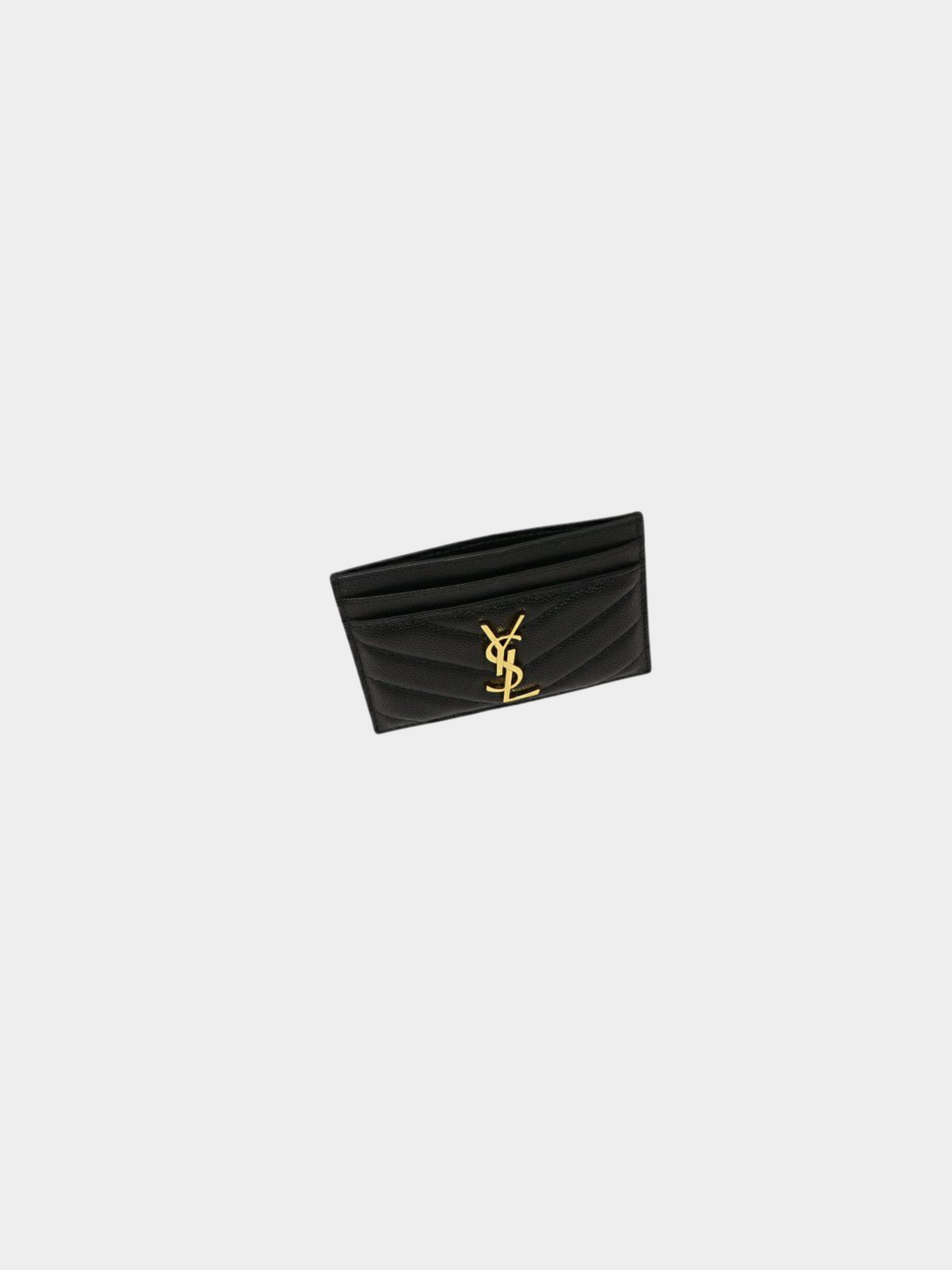 Yves Saint Laurent 2000s Black Cassandra Leather Card Case