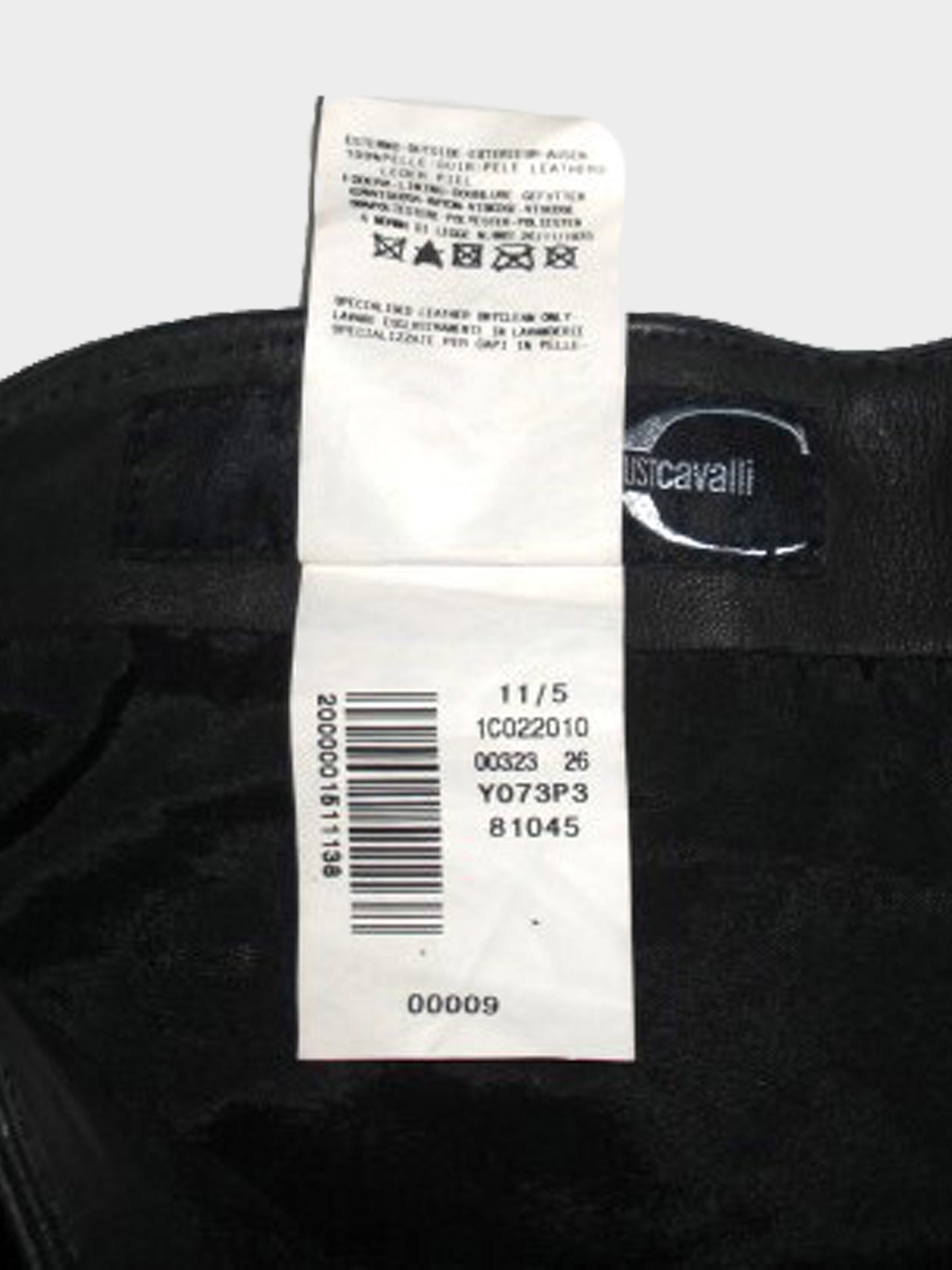 Roberto Cavalli 2000s Just Cavalli Black Leather and Suede Jacket and Mini Skirt Set