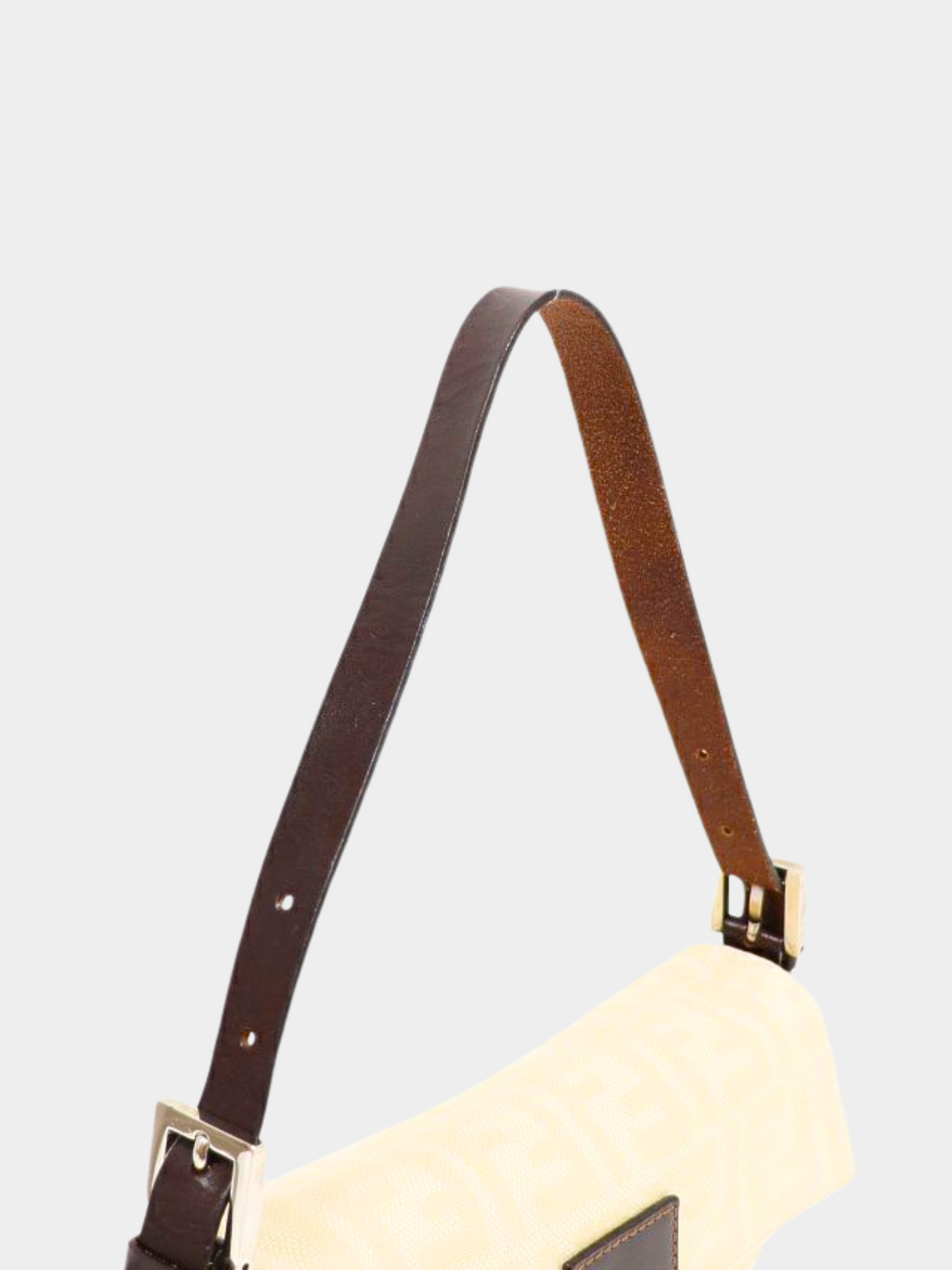 Fendi 2000s White Zucca Baguette Bag