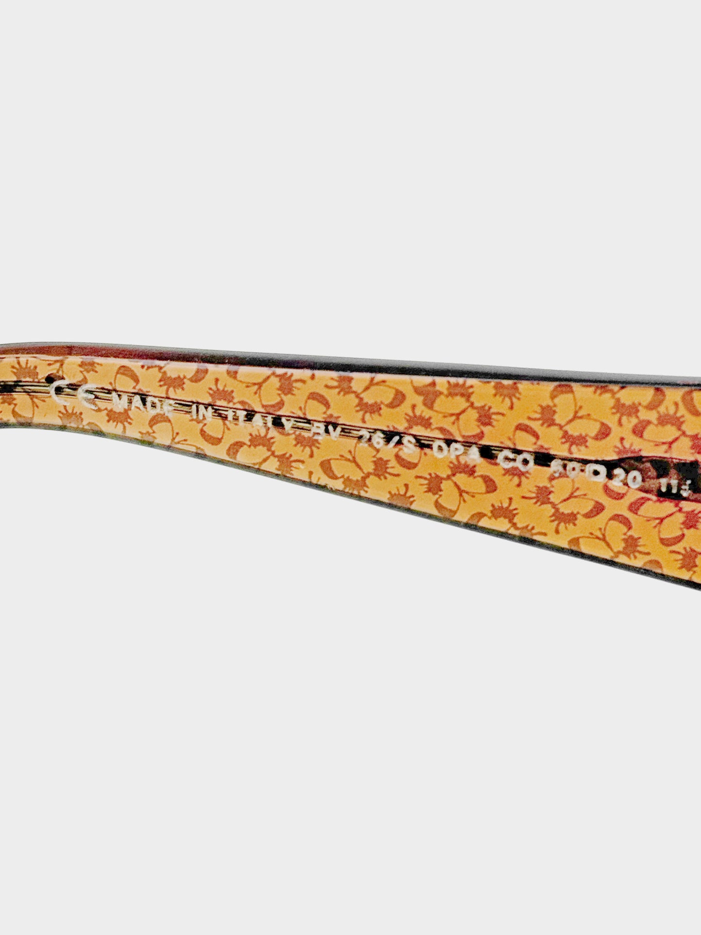 Bottega Veneta 2000s Brown Butterfly Print Translucent Sunglasses