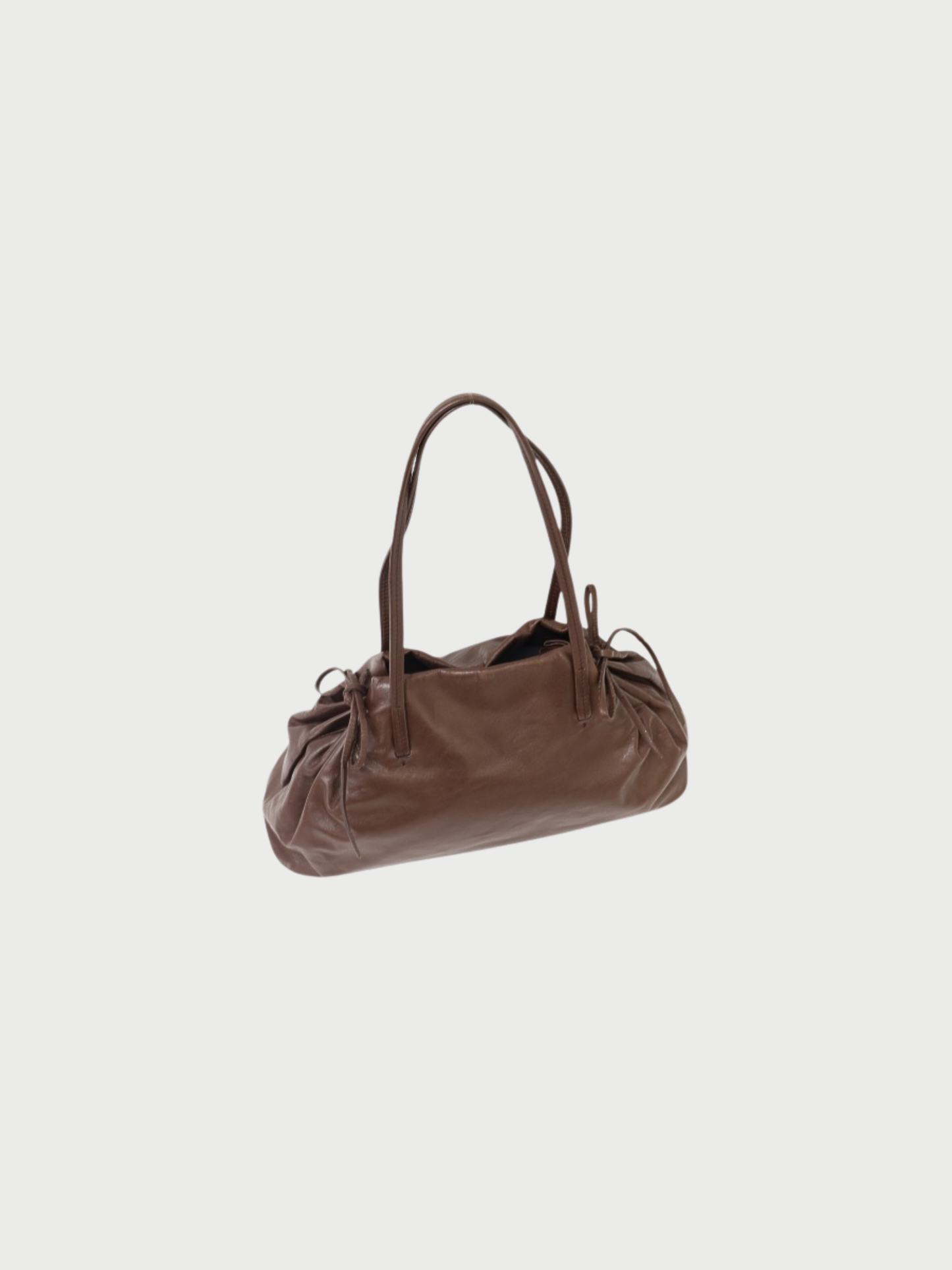 Miu Miu 2000s Brown Leather Logo Handbag