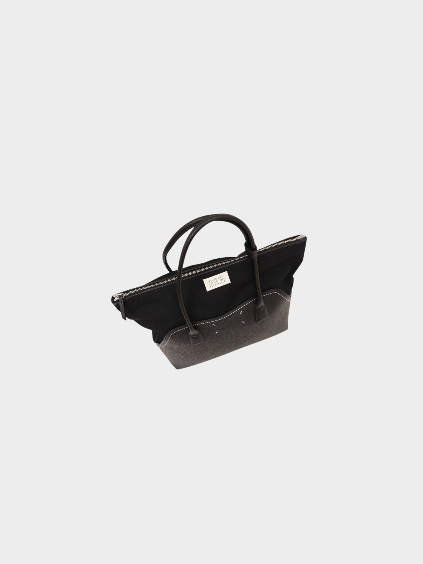 Maison Margiela 2020s Black Leather Canvas 5AC Tote Bag
