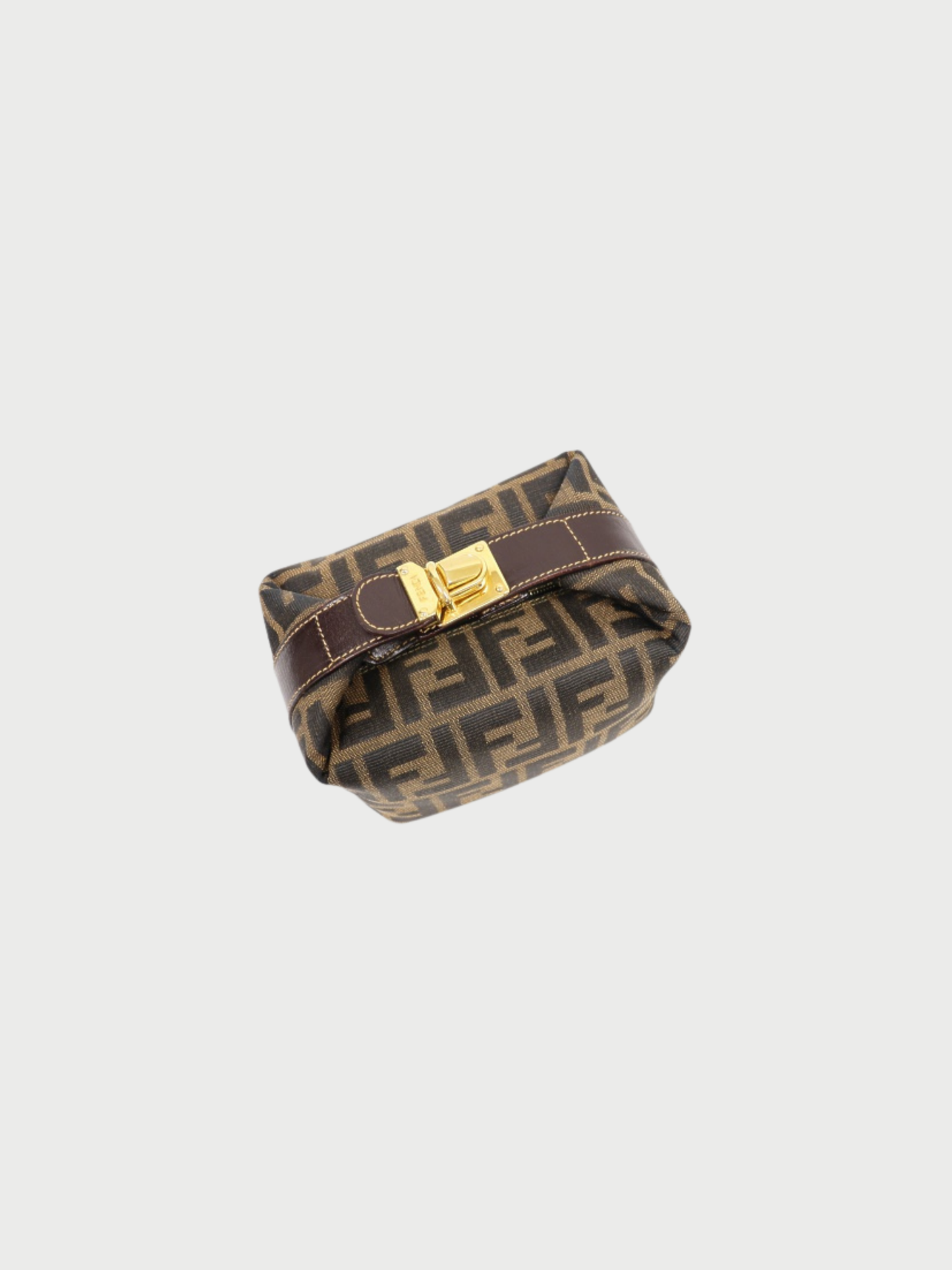 Fendi 2000s Brown Zucca Canvas Mini Handbag