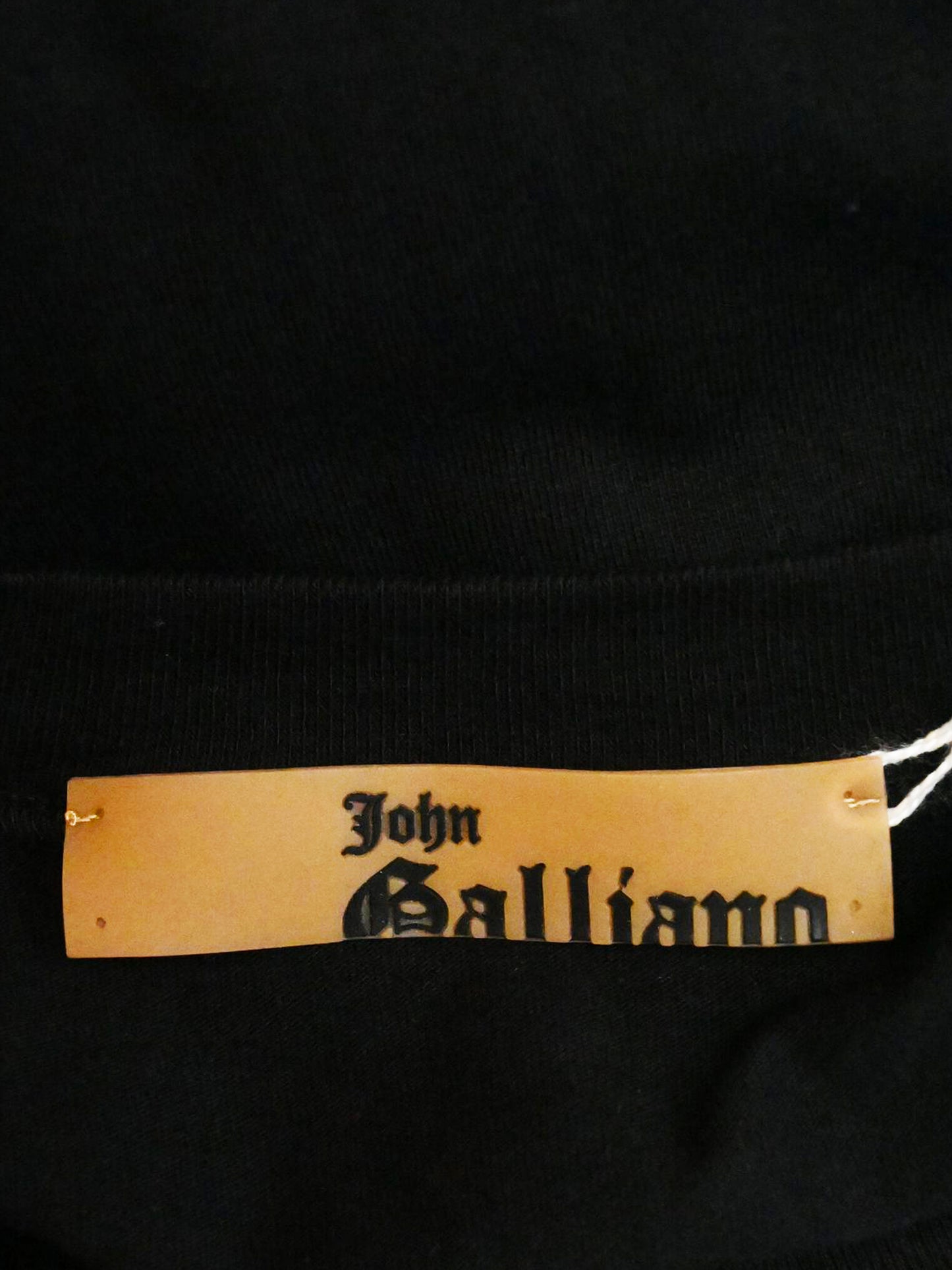 John Galliano 2003 Black Floral and Logo Embroidered Shirt