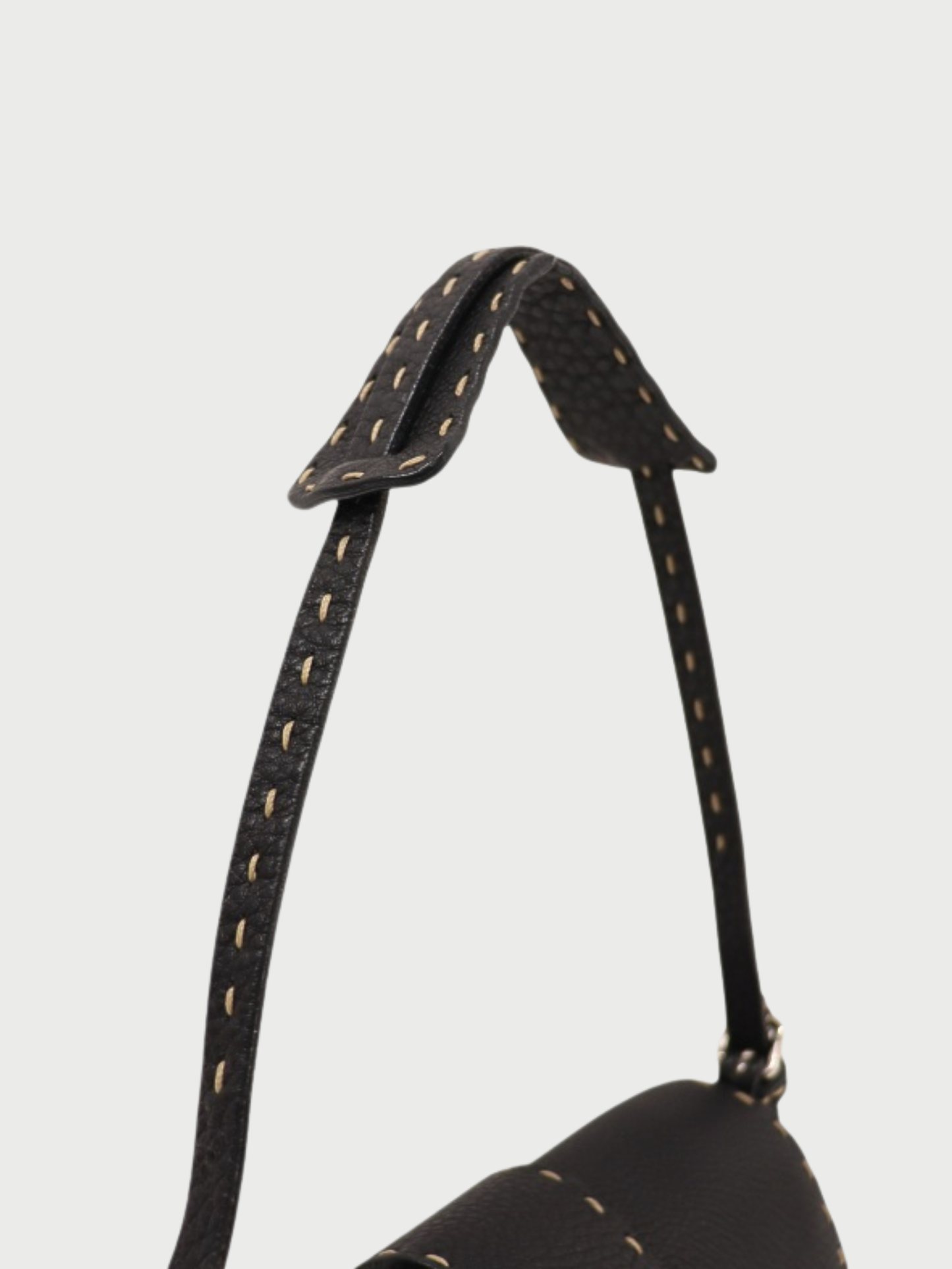 Fendi 2000s Black Selleria Leather One-Shoulder Bag