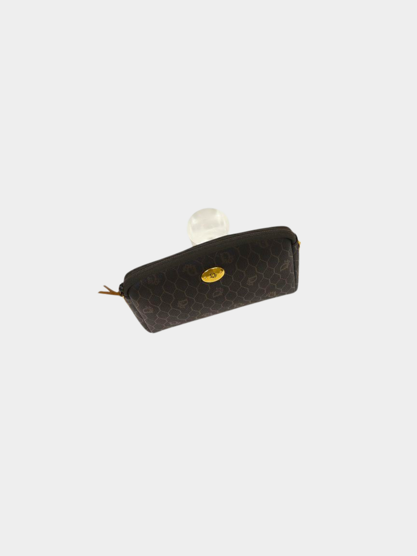 Christian Dior 1990s Black Honeycomb Leather Chain Shoulder Bag