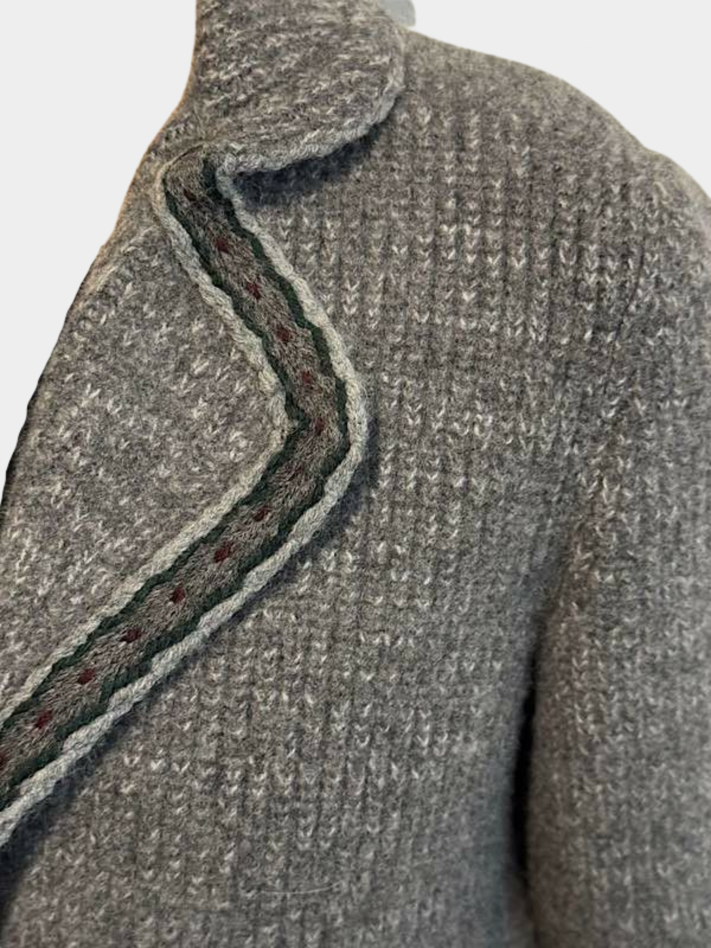 Chanel 2000s Grey Cashmere Bouclé Knit Jacket