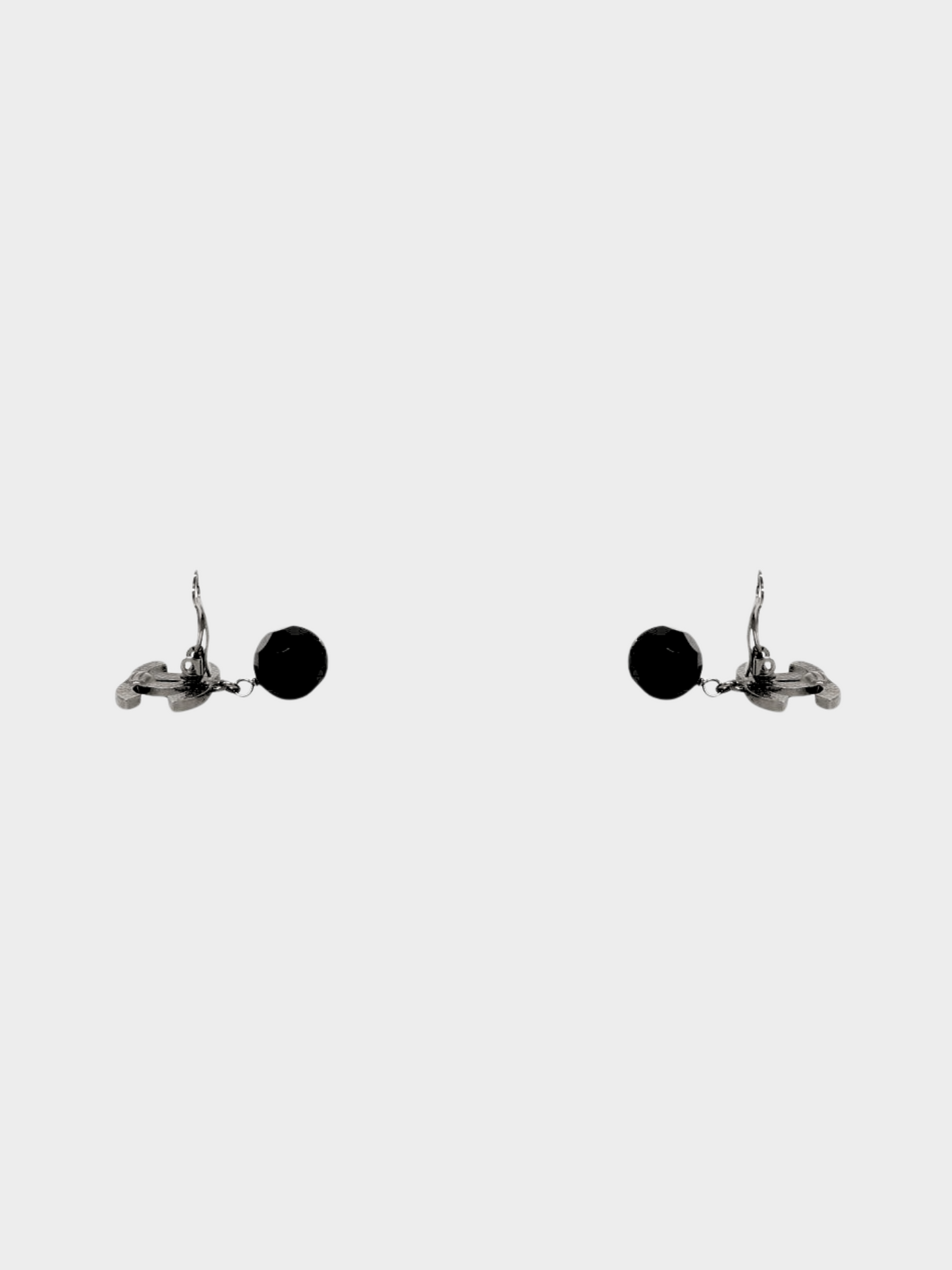 Chanel 2000s Silver CC Hanging Clip-on Earrings