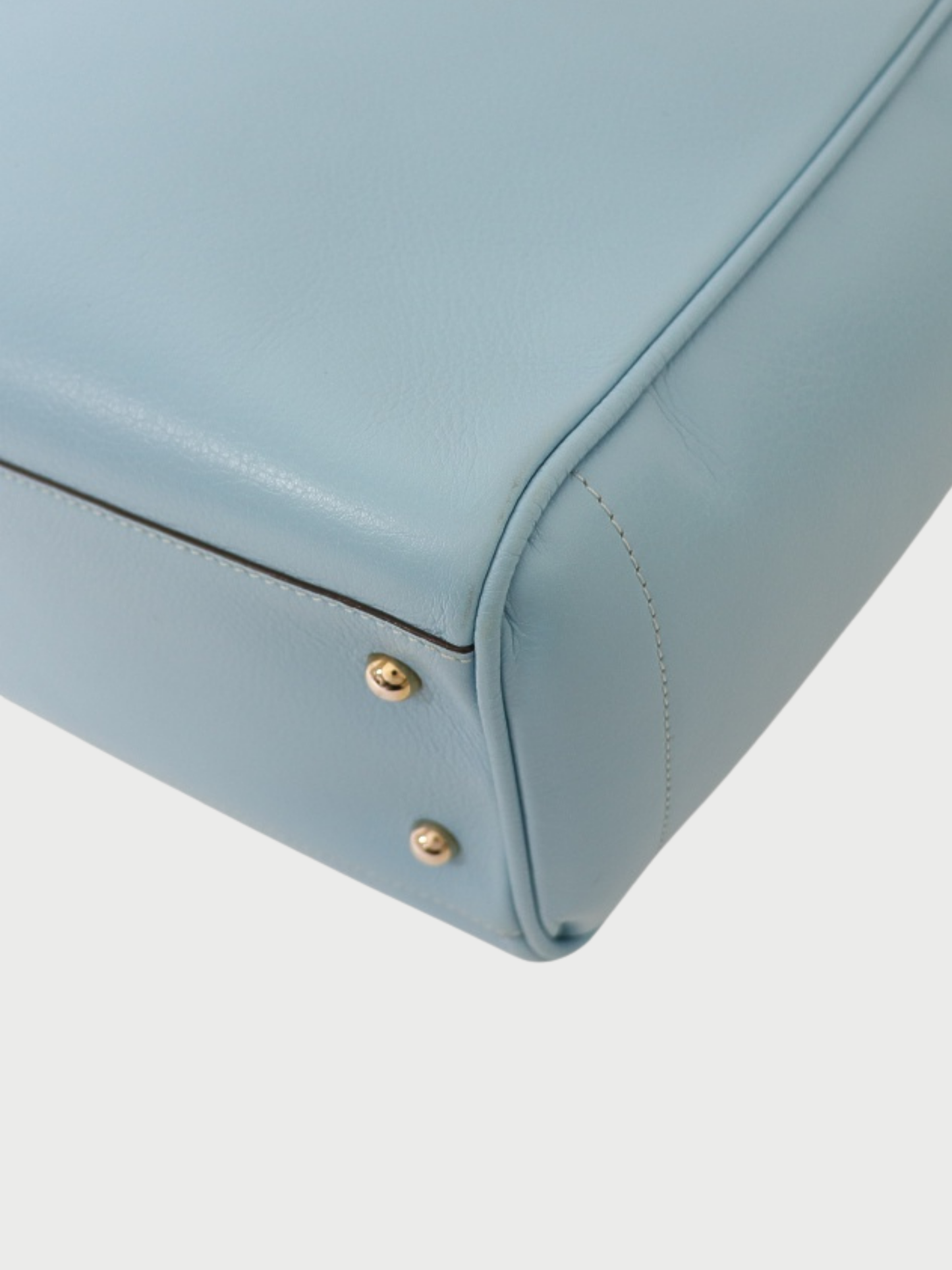 Loewe 2010s Light Blue Leather Heritage Tote Bag