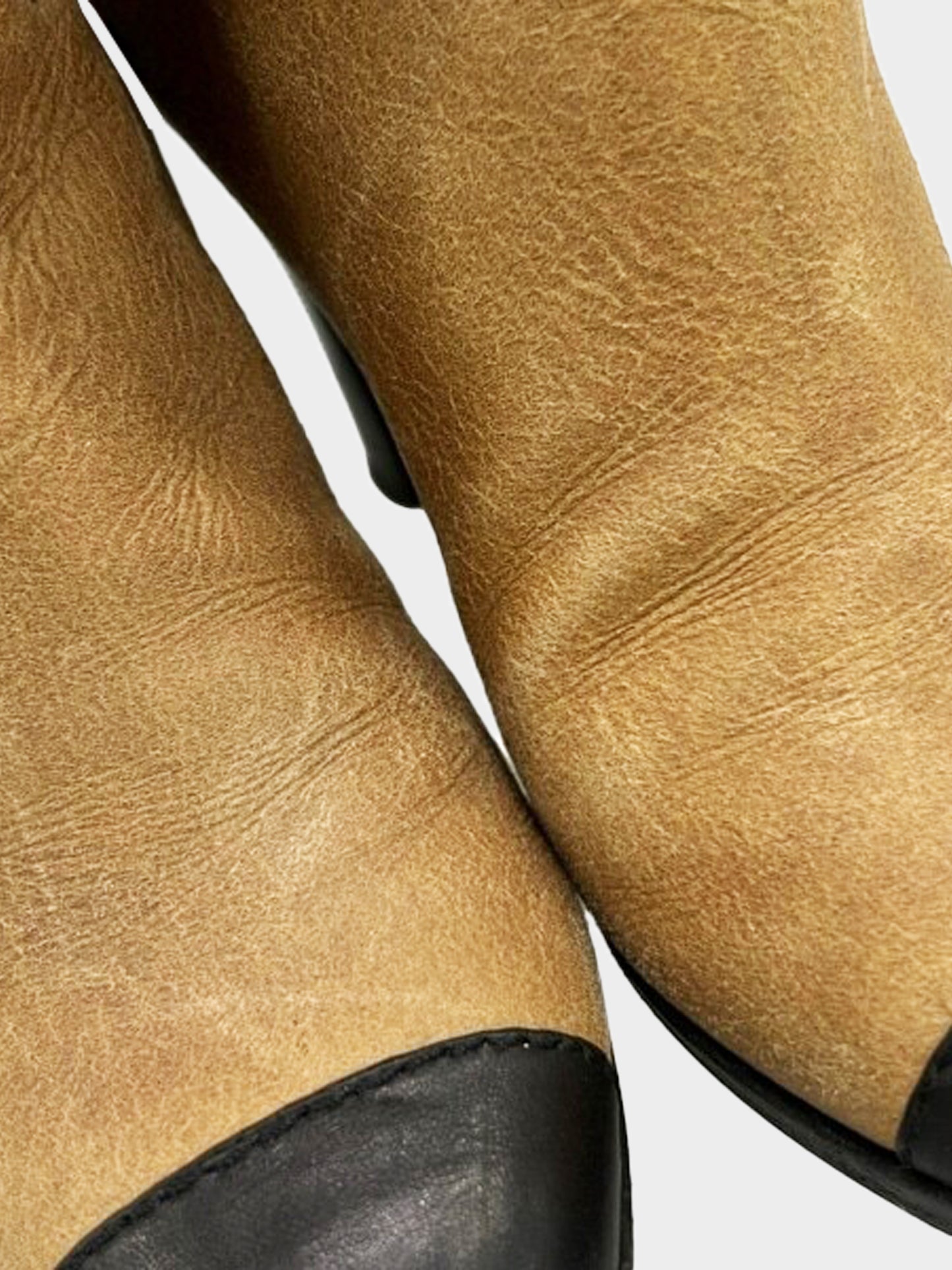 Chanel by Karl Lagerfeld 2005 Beige Suede and Shearling-lined CC Mid-calf Boots