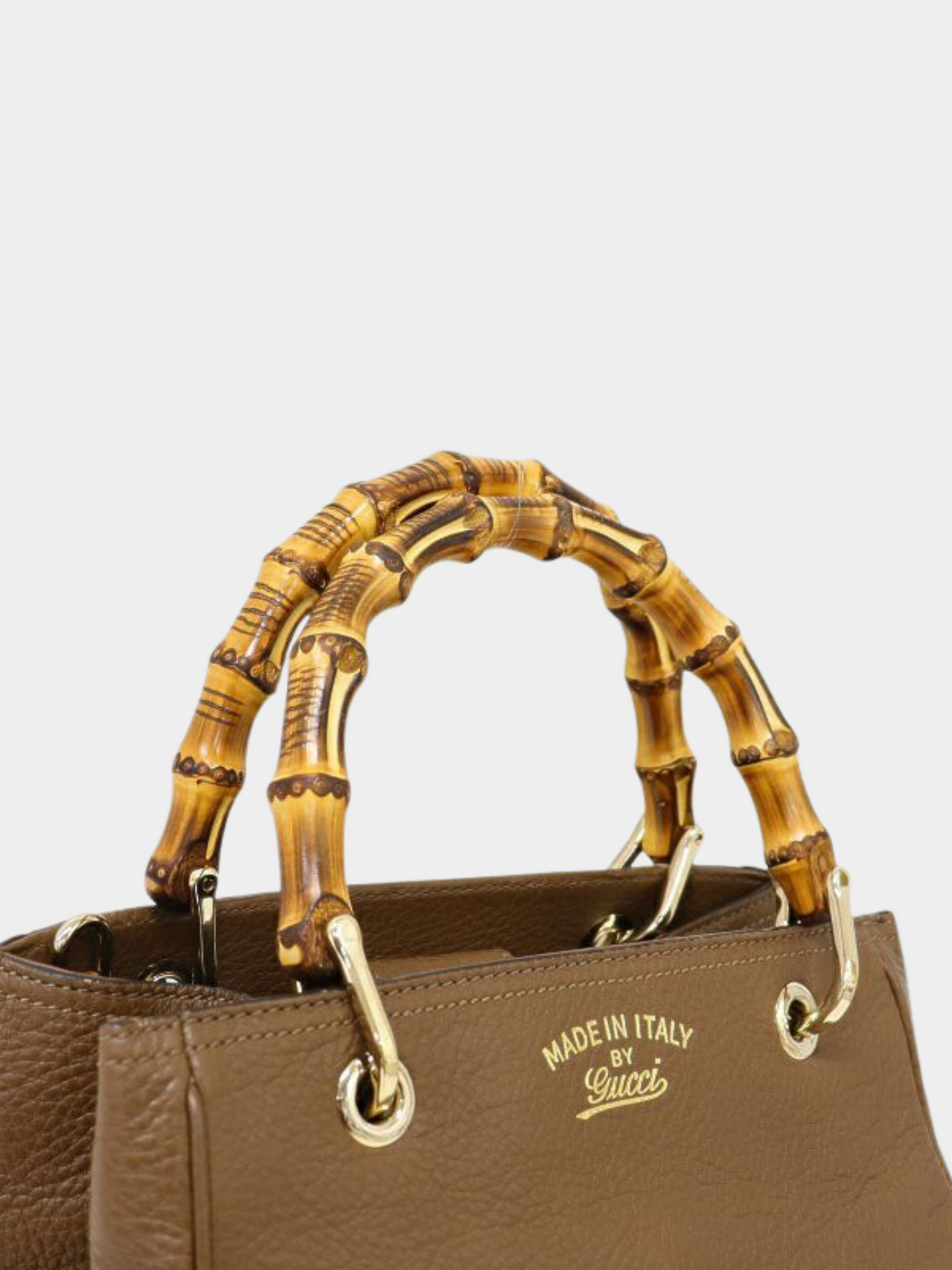 Gucci 2000s Brown Bamboo Shopper 2Way Bag