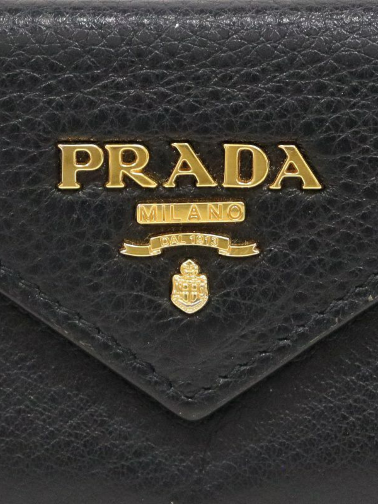 Prada 2000s Black Logo Compact Wallet