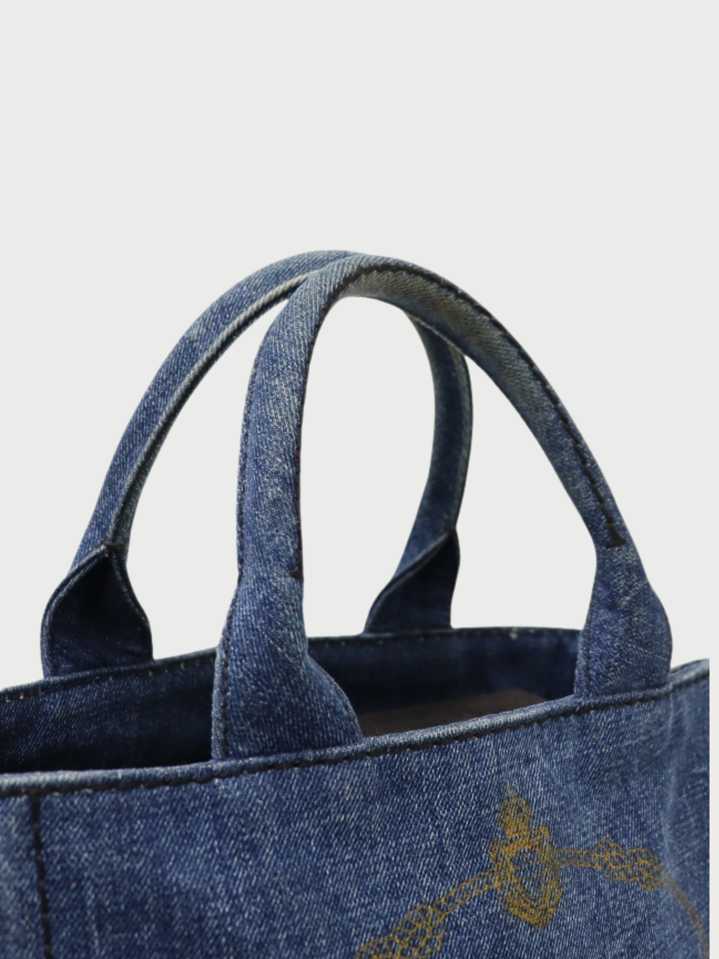 Prada 2000s Blue Denim Canapa Tote Bag
