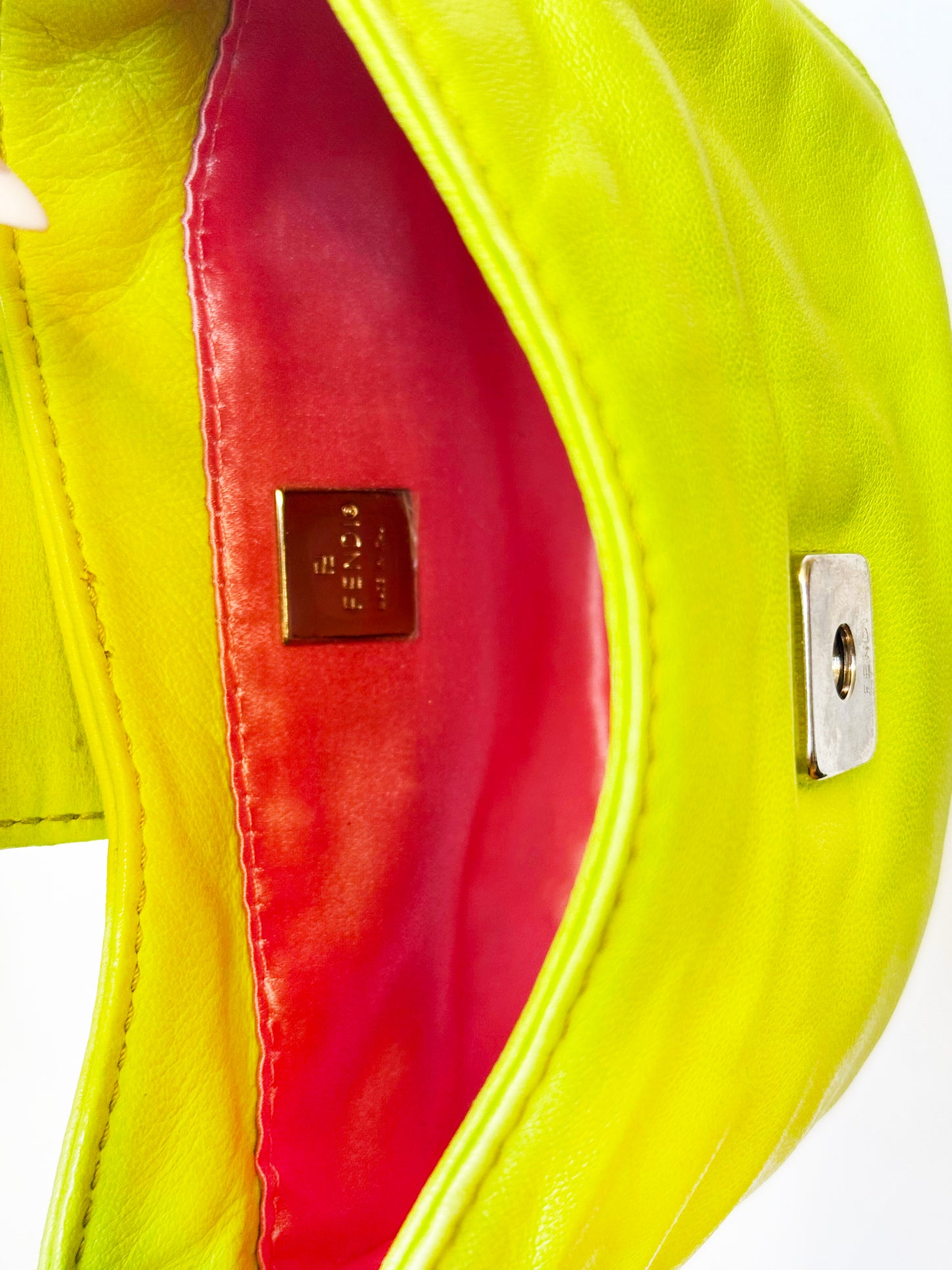 Fendi 2000s Green Leather Mini Croissant Bag