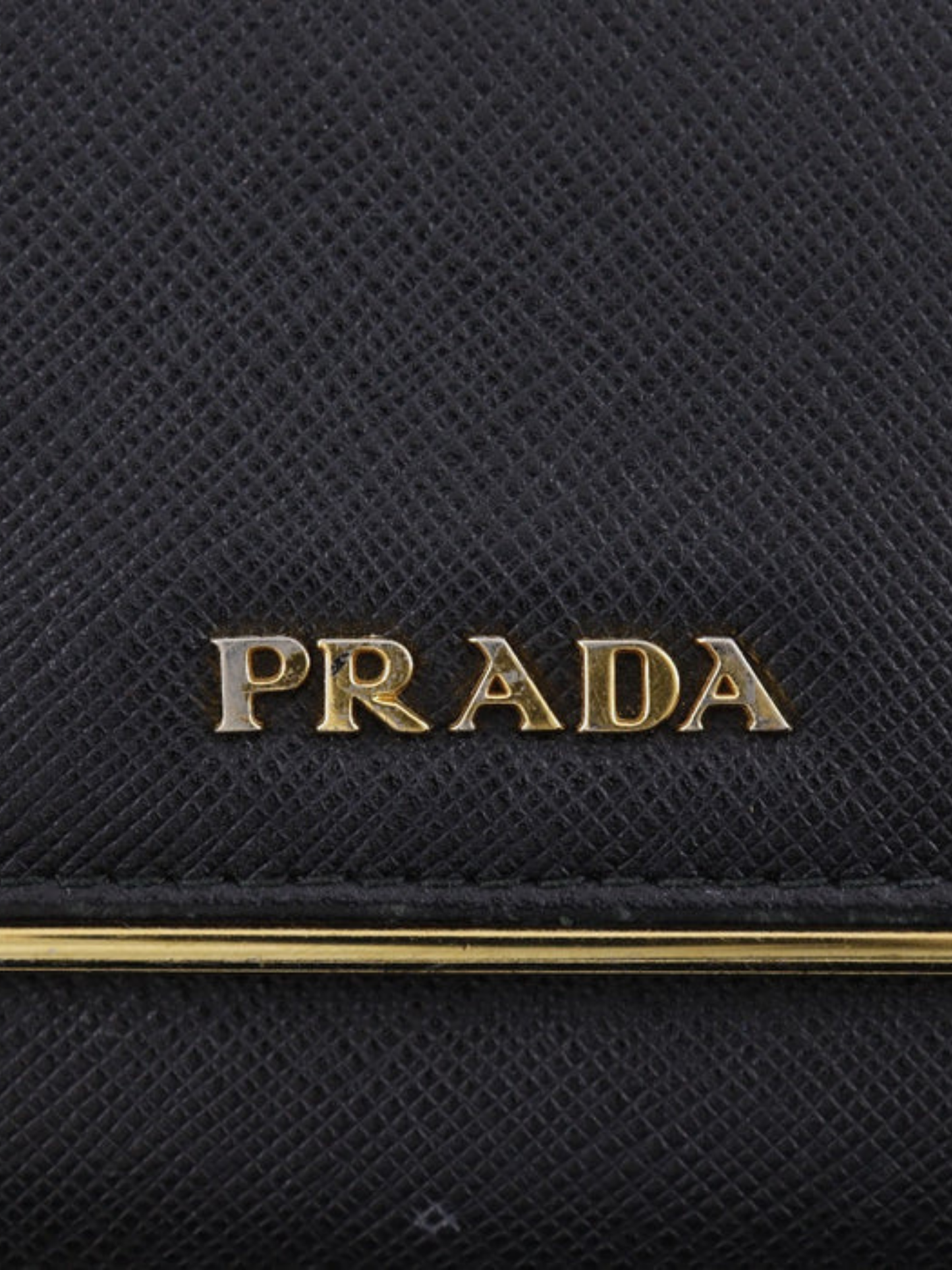 Prada 2000s Black Saffiano Logo Bi-Fold Wallet