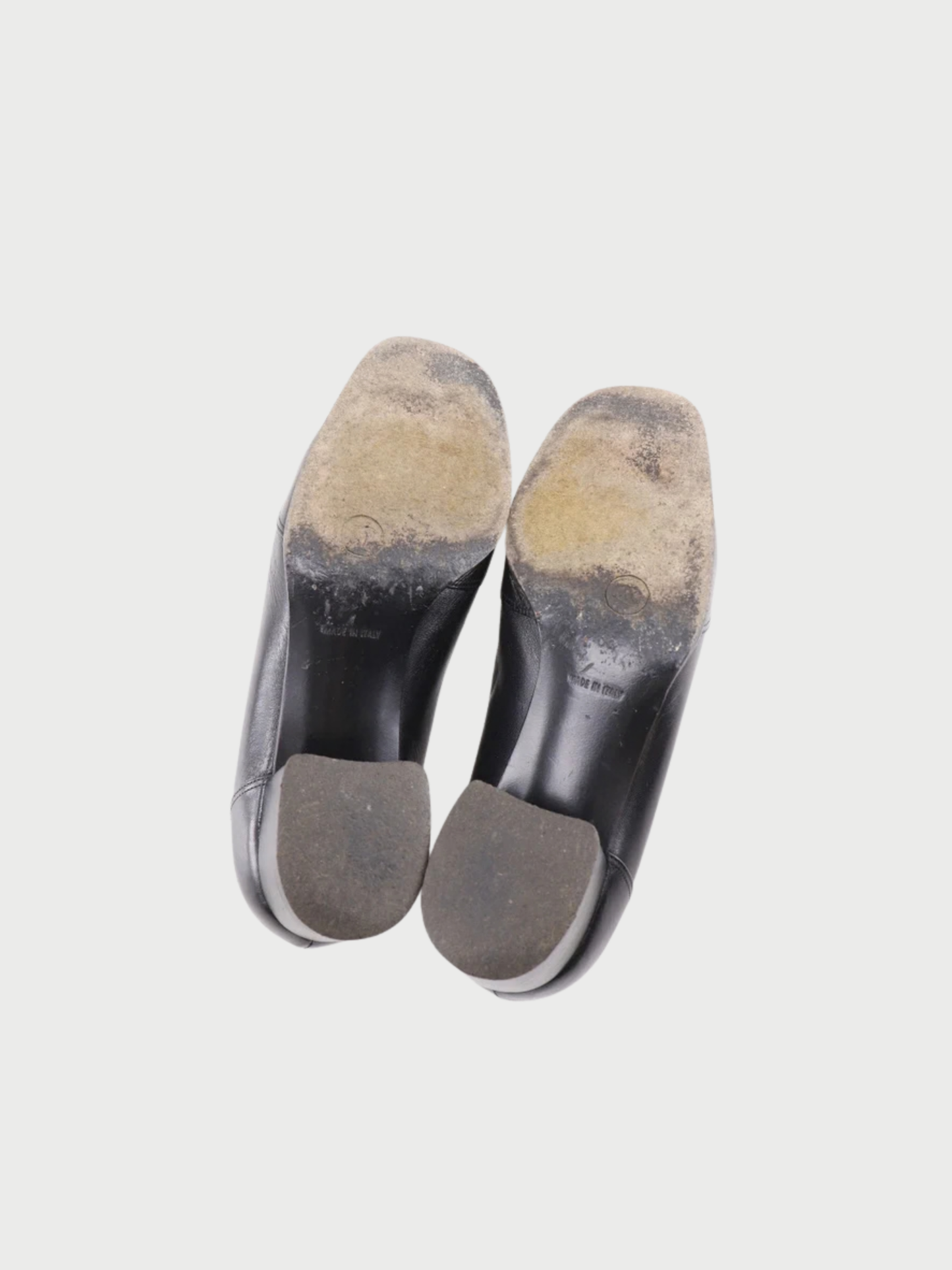 Chanel 1980s Black Leather Square Toe Pumps